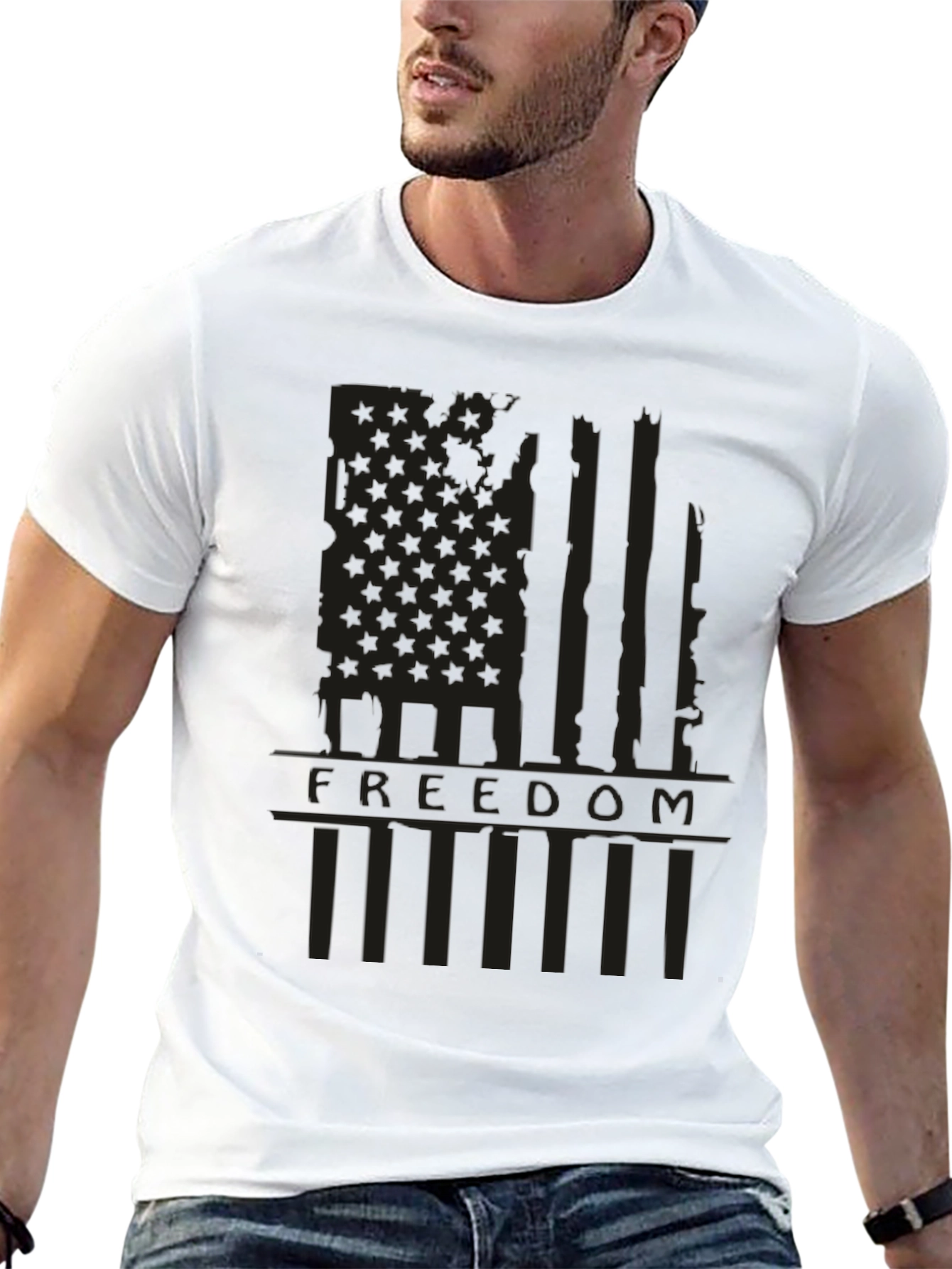 Freedom Flag Graphic Print T-Shirt