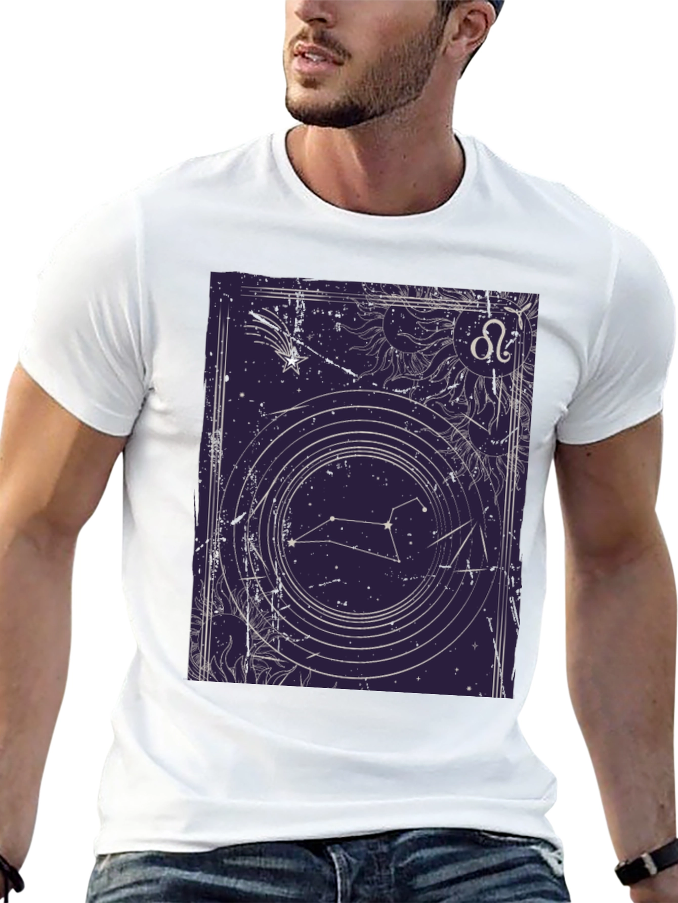 Leo Zodiac Graphic Tee - Celestial Constellation T-Shirt