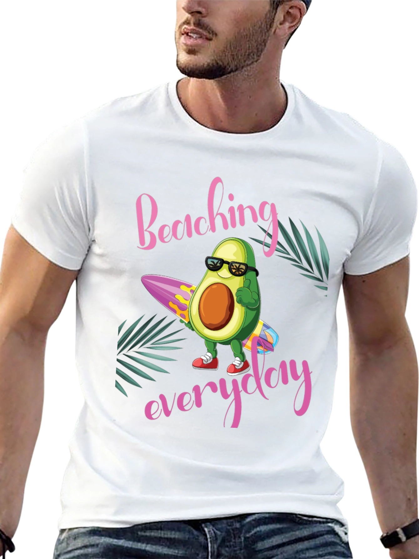 Beach Avocado T-Shirt: Surfing Everyday in Style!