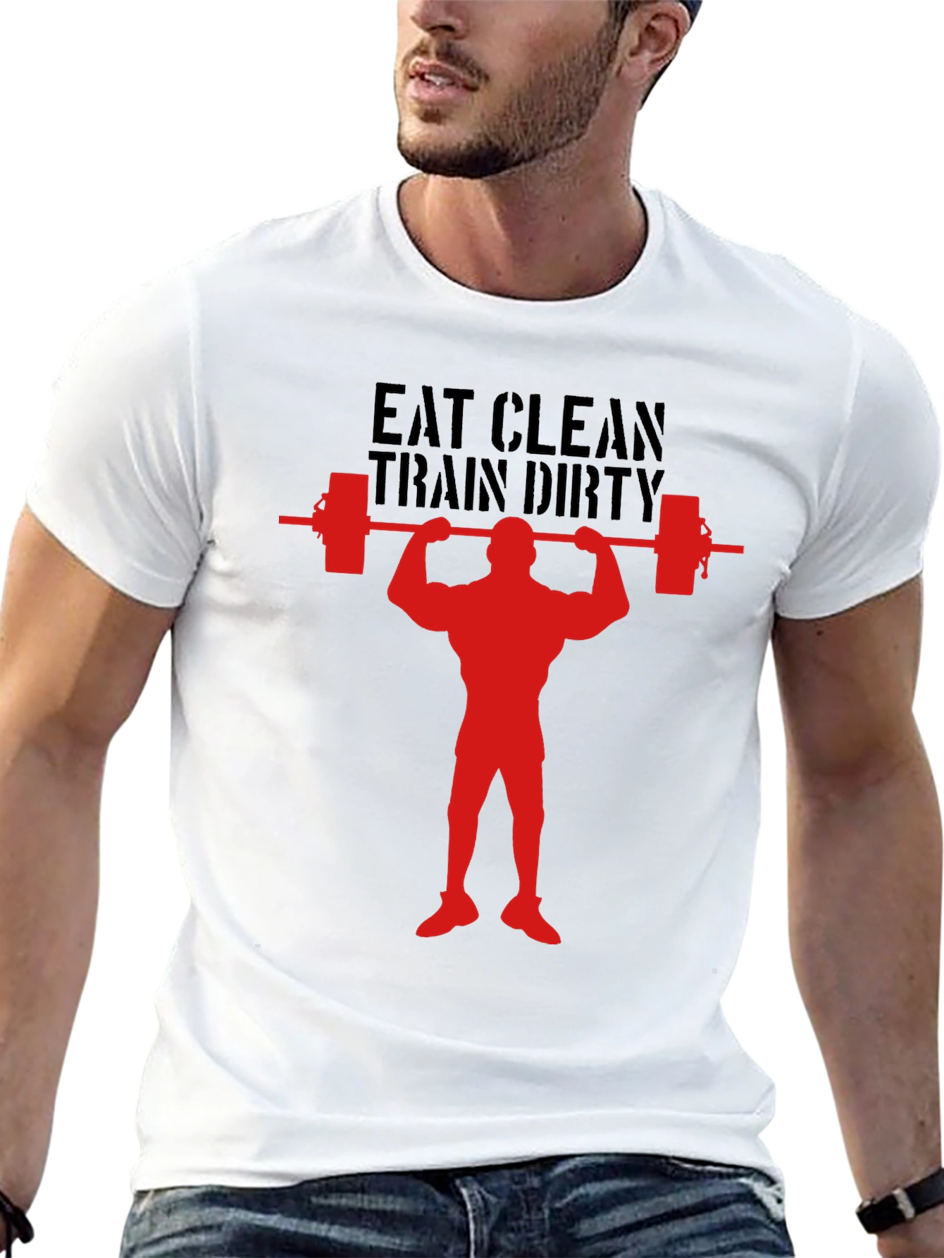 Eat Clean Train Dirty Graphic Tee - Bodybuilding T-Shirt