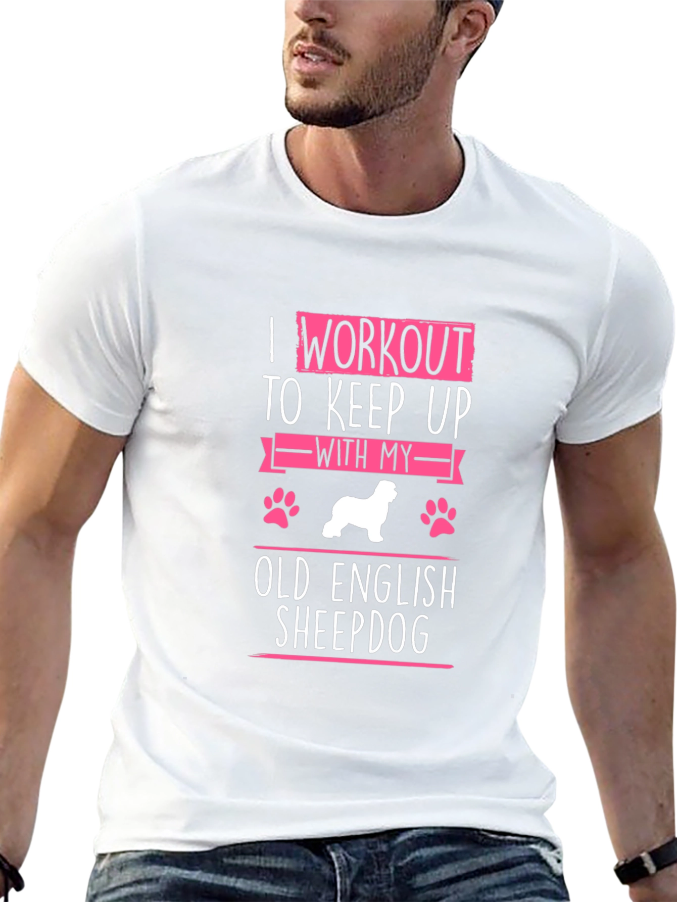 Workout Old English Sheepdog T-Shirt