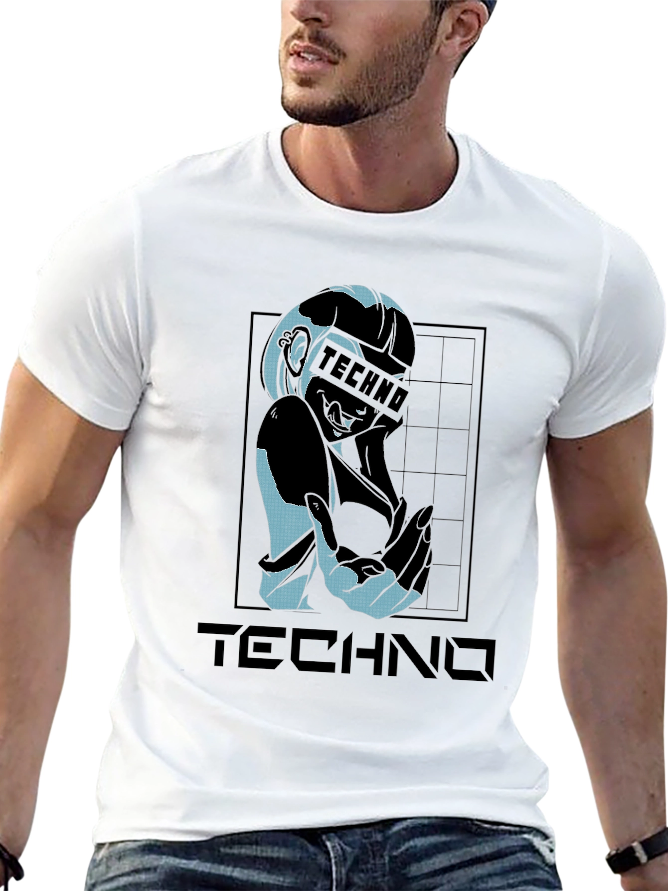 Techno Graphic T-Shirt - Stylish Black Tee