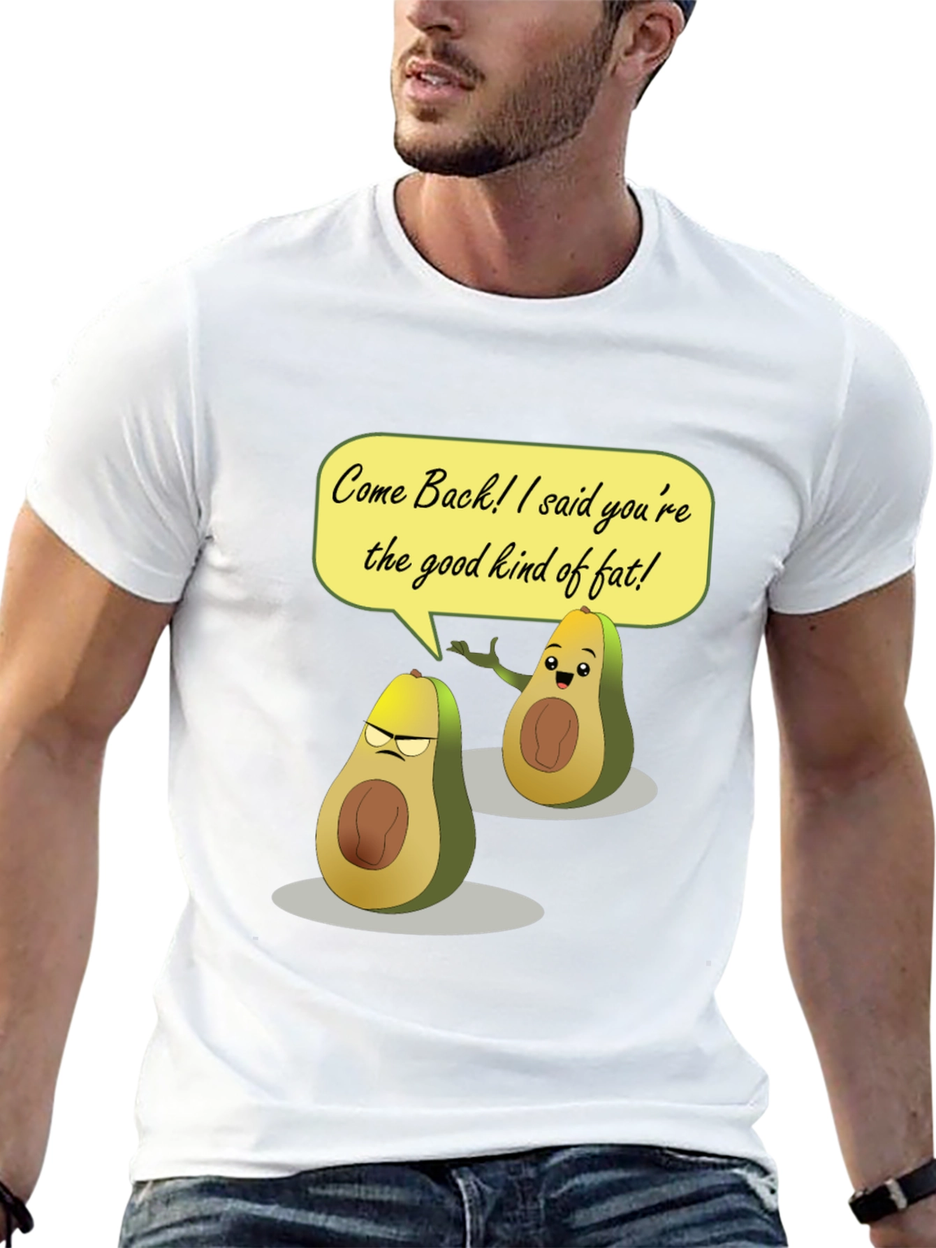 Funny Avocado T-Shirt - Good Kind of Fat