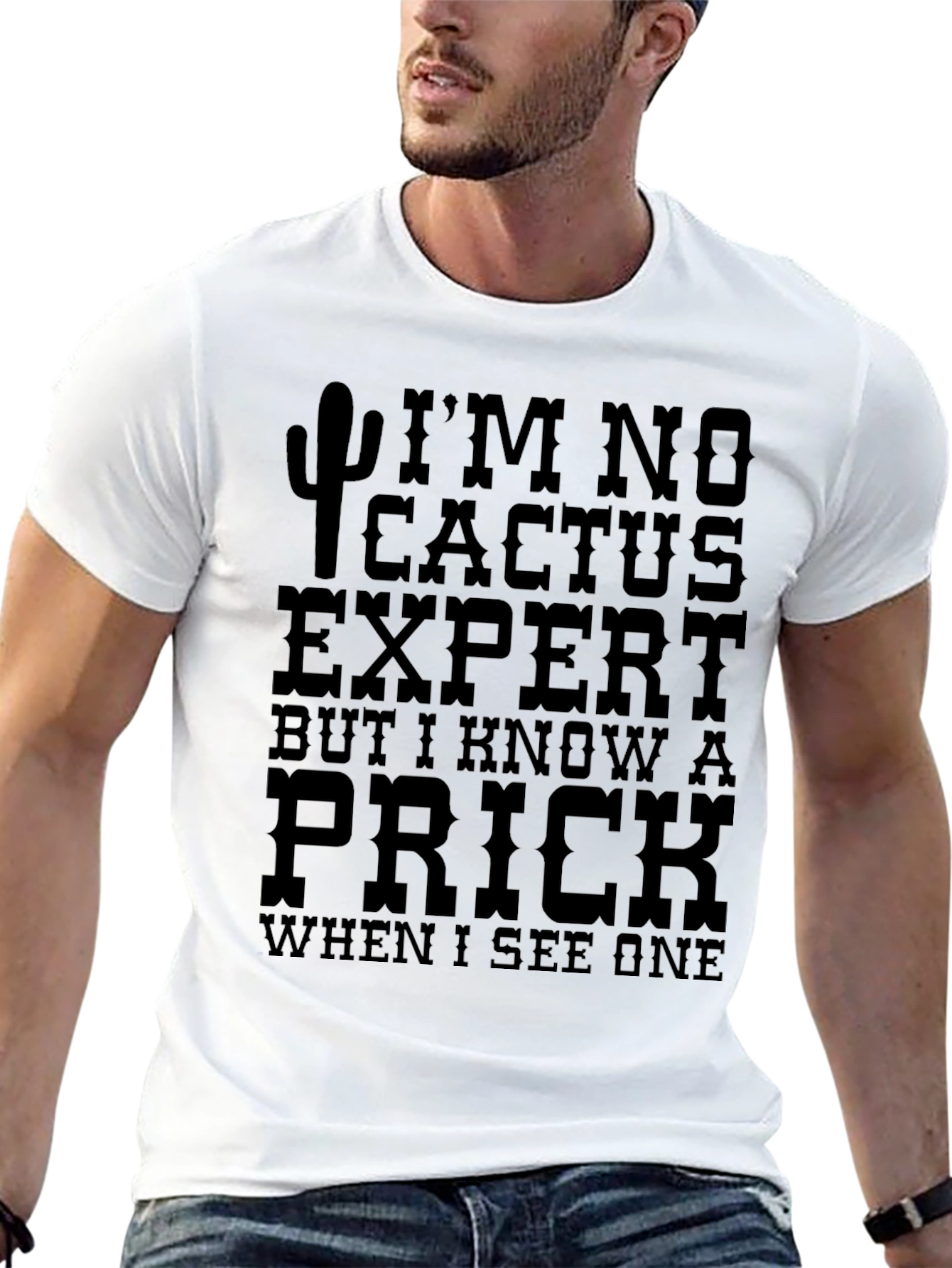 Funny Cactus Expert Prick Mens T-Shirt