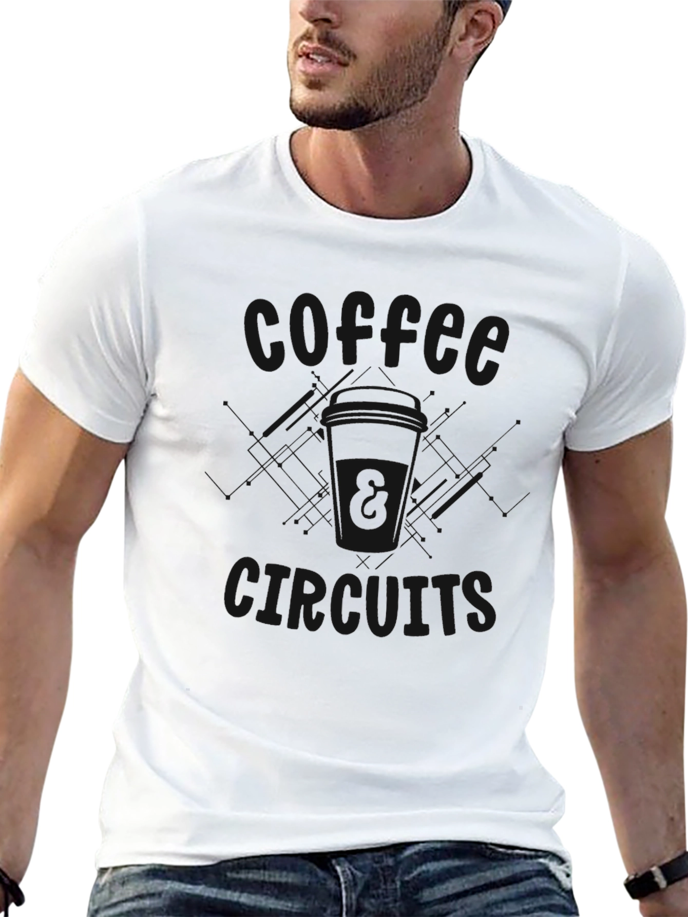Dark T-Shirt with Subtle Graphic Design