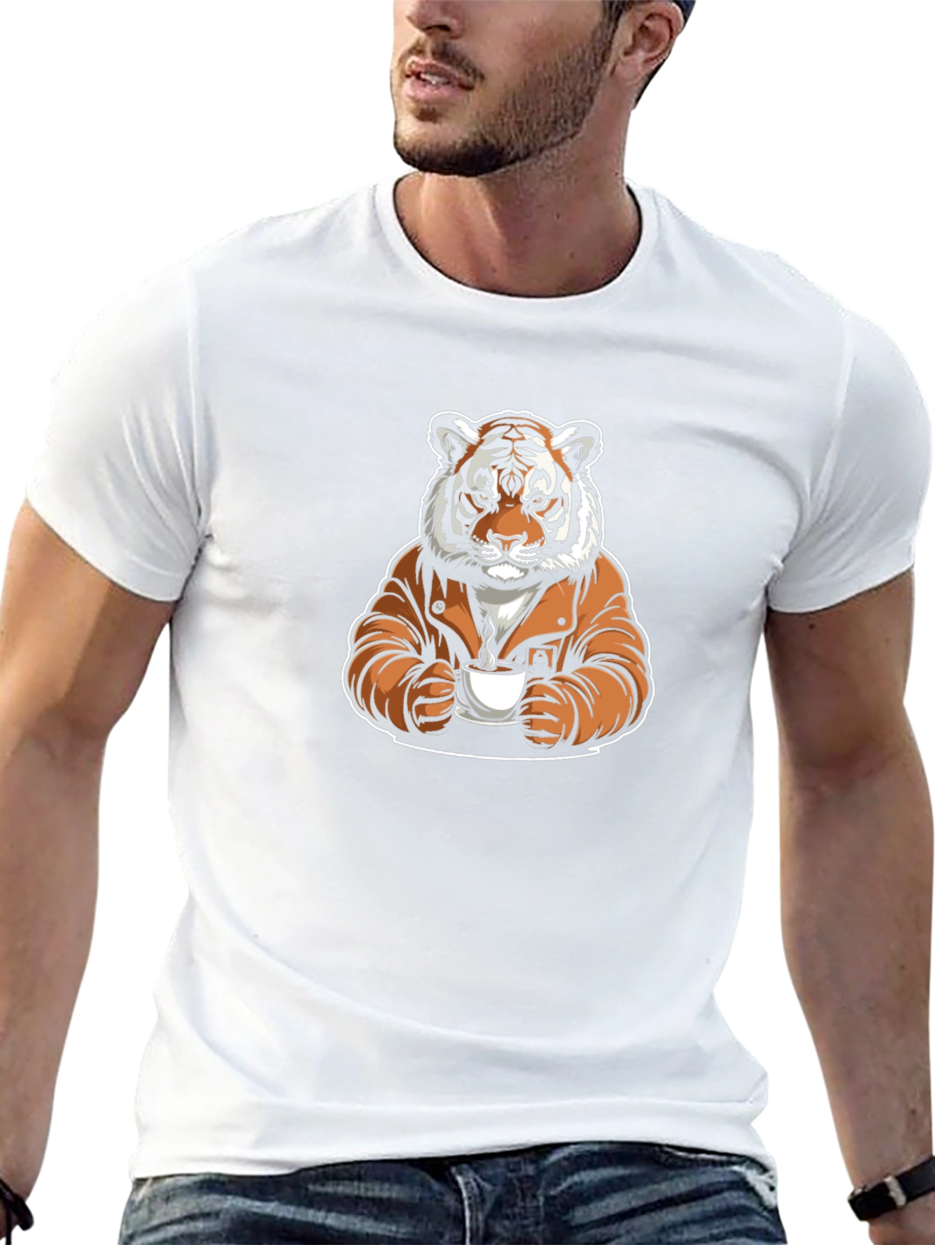 Cool Tiger Coffee Graphic Tee
