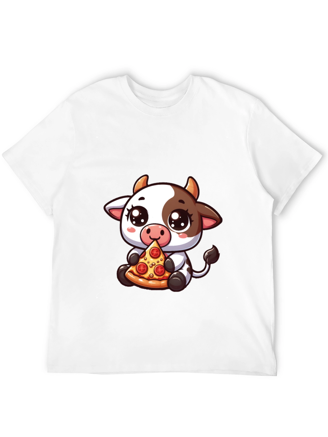 Cow Pizza Lover Black Tee