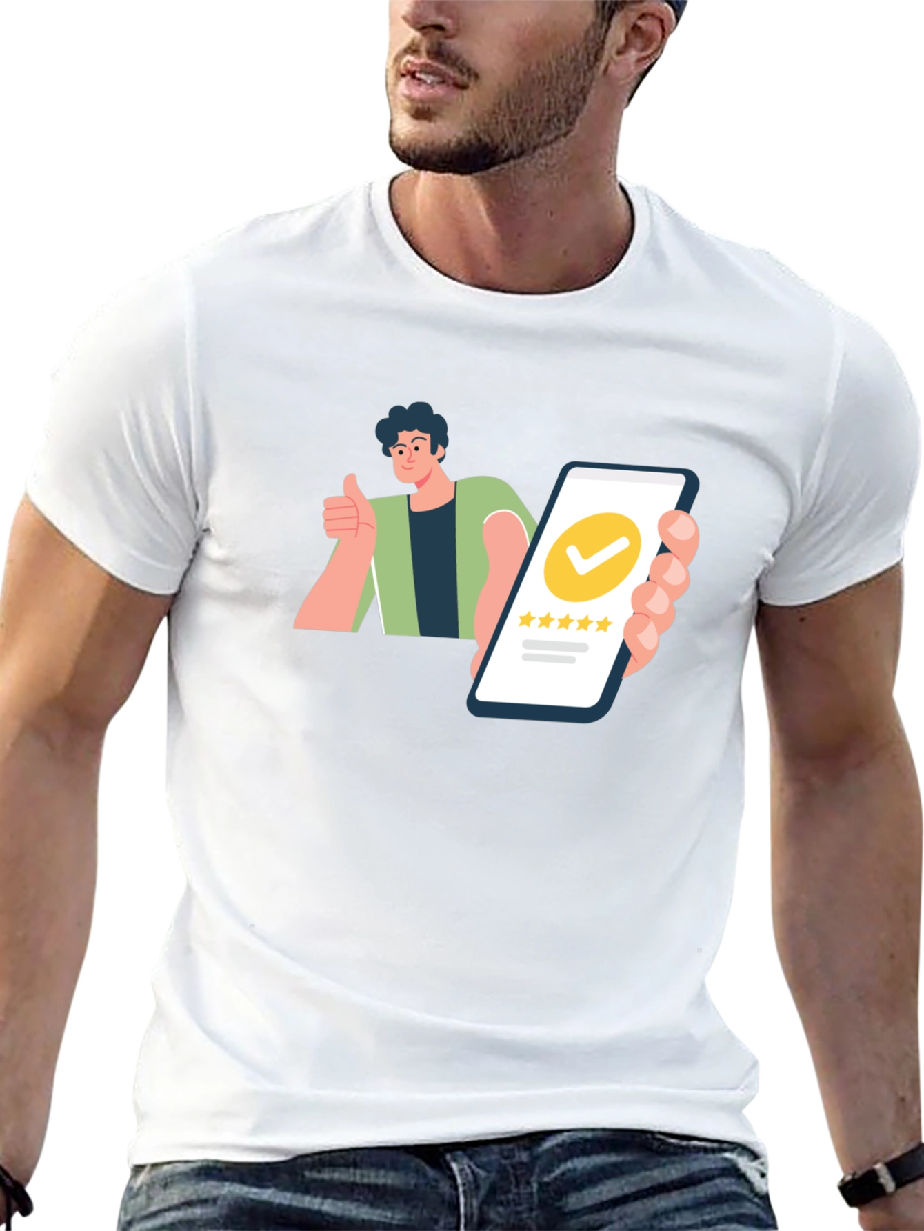 Five-Star Rating Graphic Tee - Customer Approved!