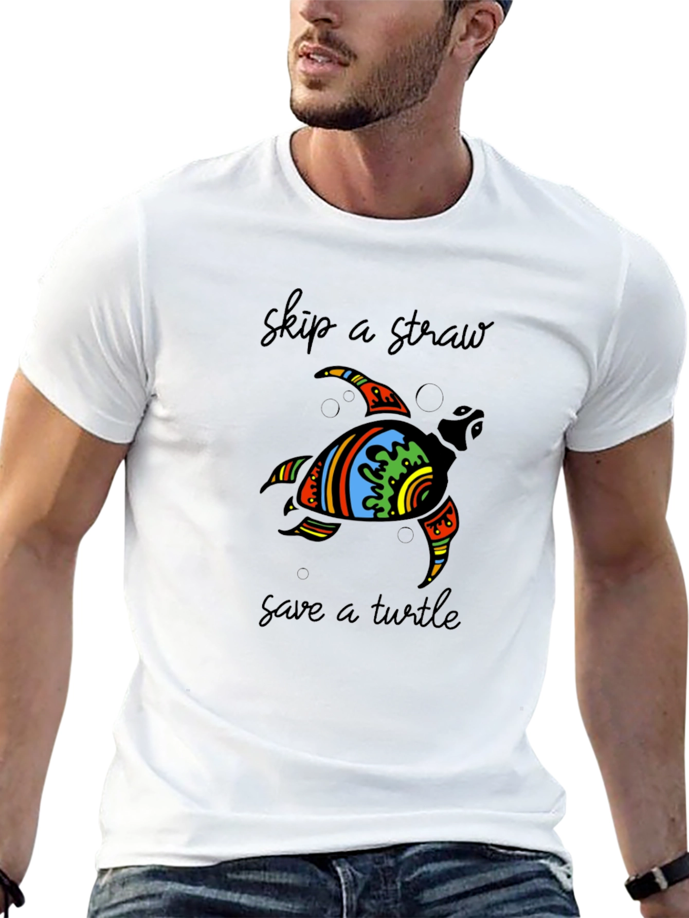 Save the Turtle Graphic Tee - Black