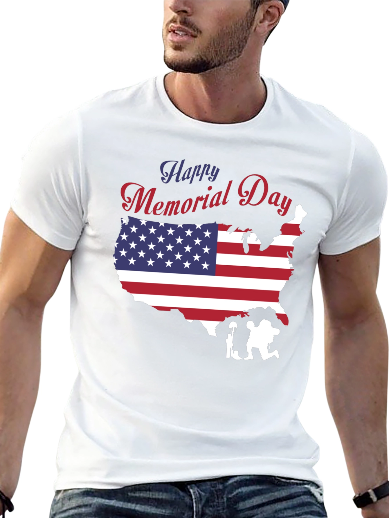 Happy Memorial Day USA Flag T-Shirt