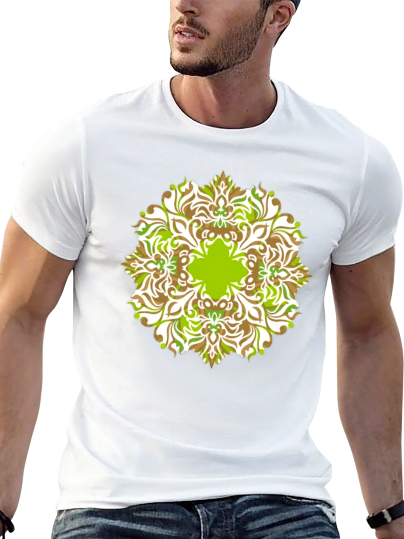 Stylish Mandala Graphic Black T-Shirt