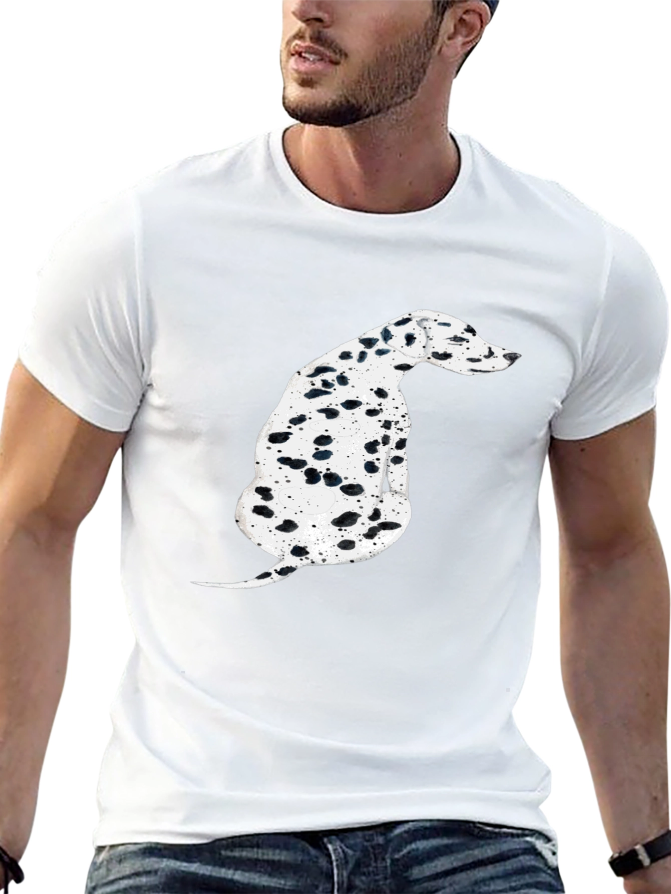Dalmatian Dog Graphic Tee - Stylish Black T-Shirt