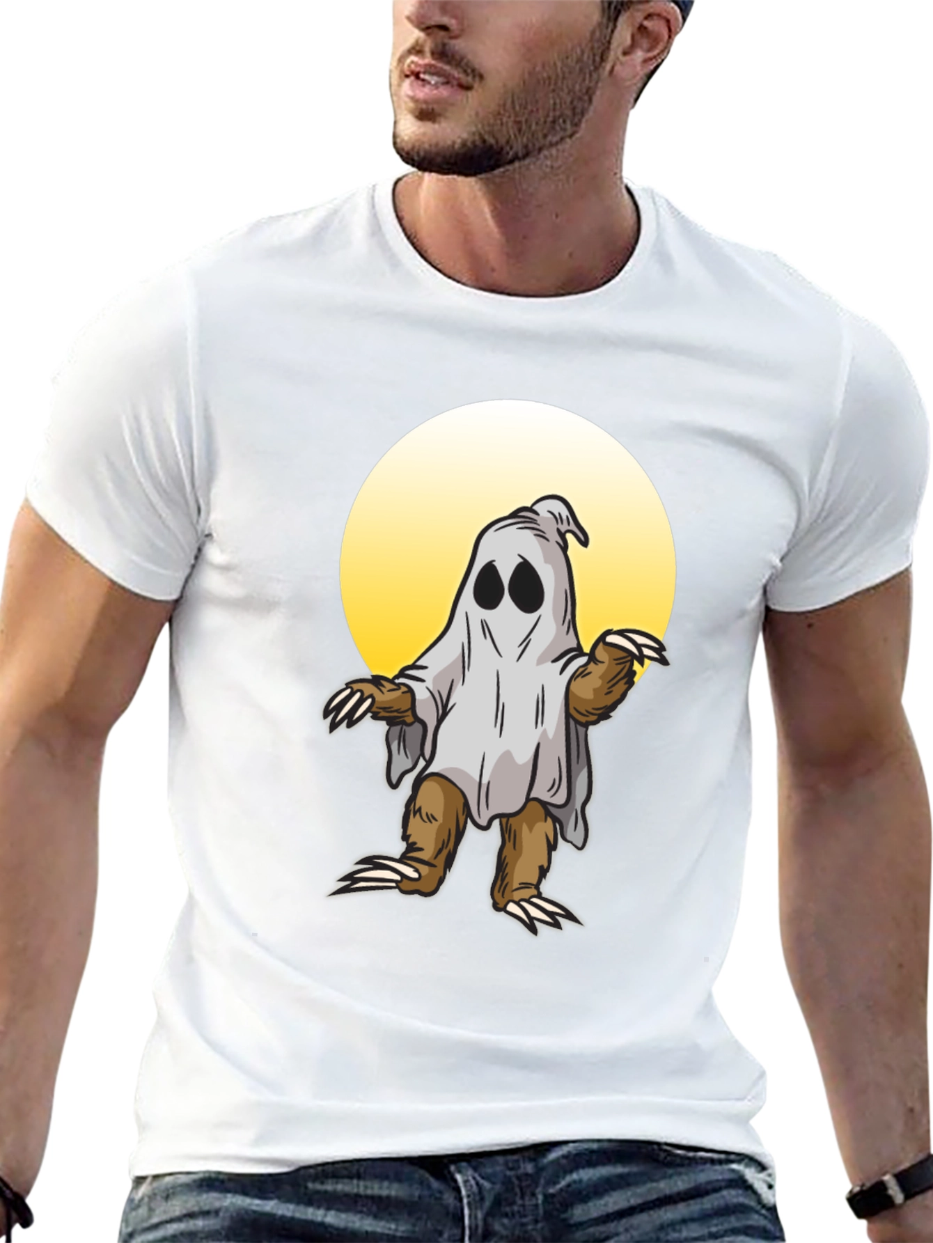 Ghost Sloth Graphic T-Shirt - Halloween Costume