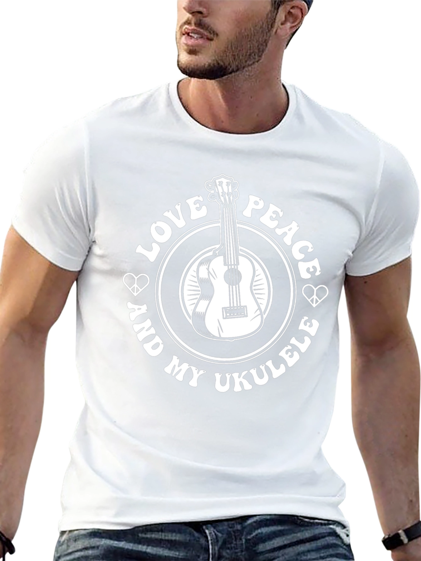 Love Peace Ukulele Graphic T-Shirt