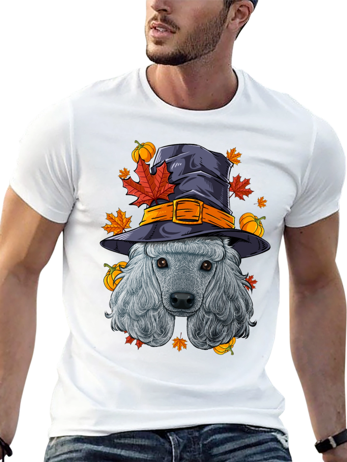 Halloween Poodle Witch T-Shirt