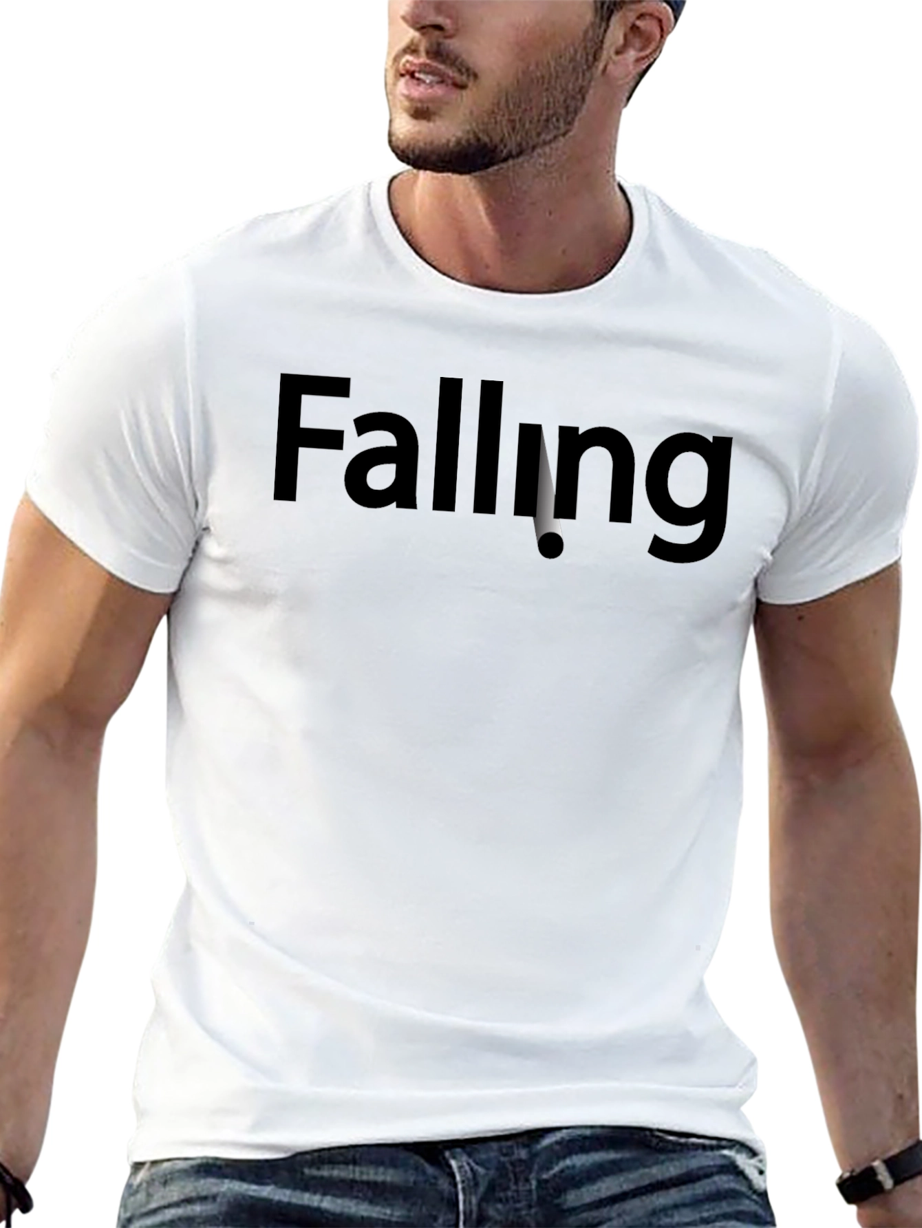 Falling - Mens Black Graphic T-Shirt