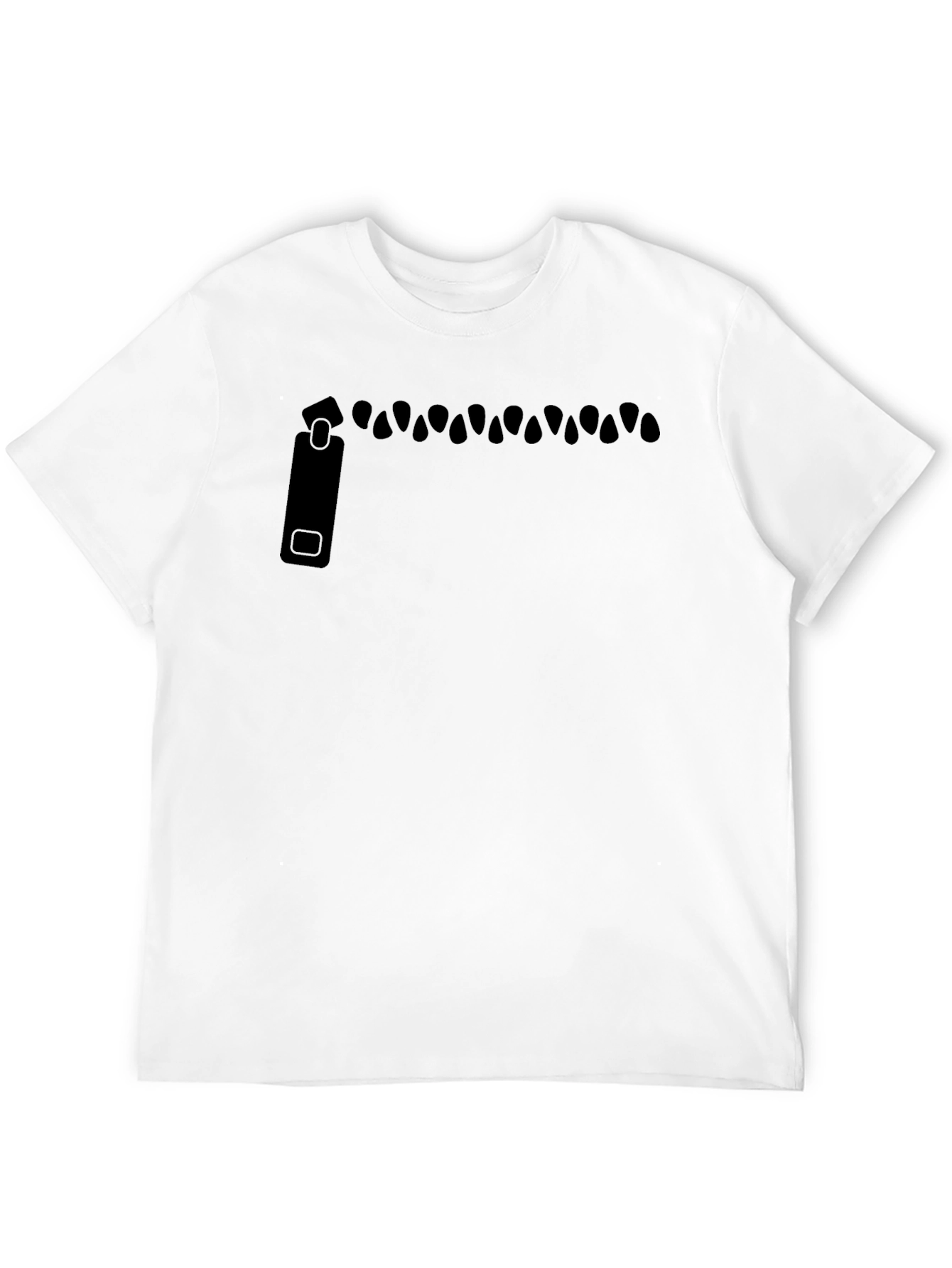 Zipper Graphic Black Tee - Unique Design