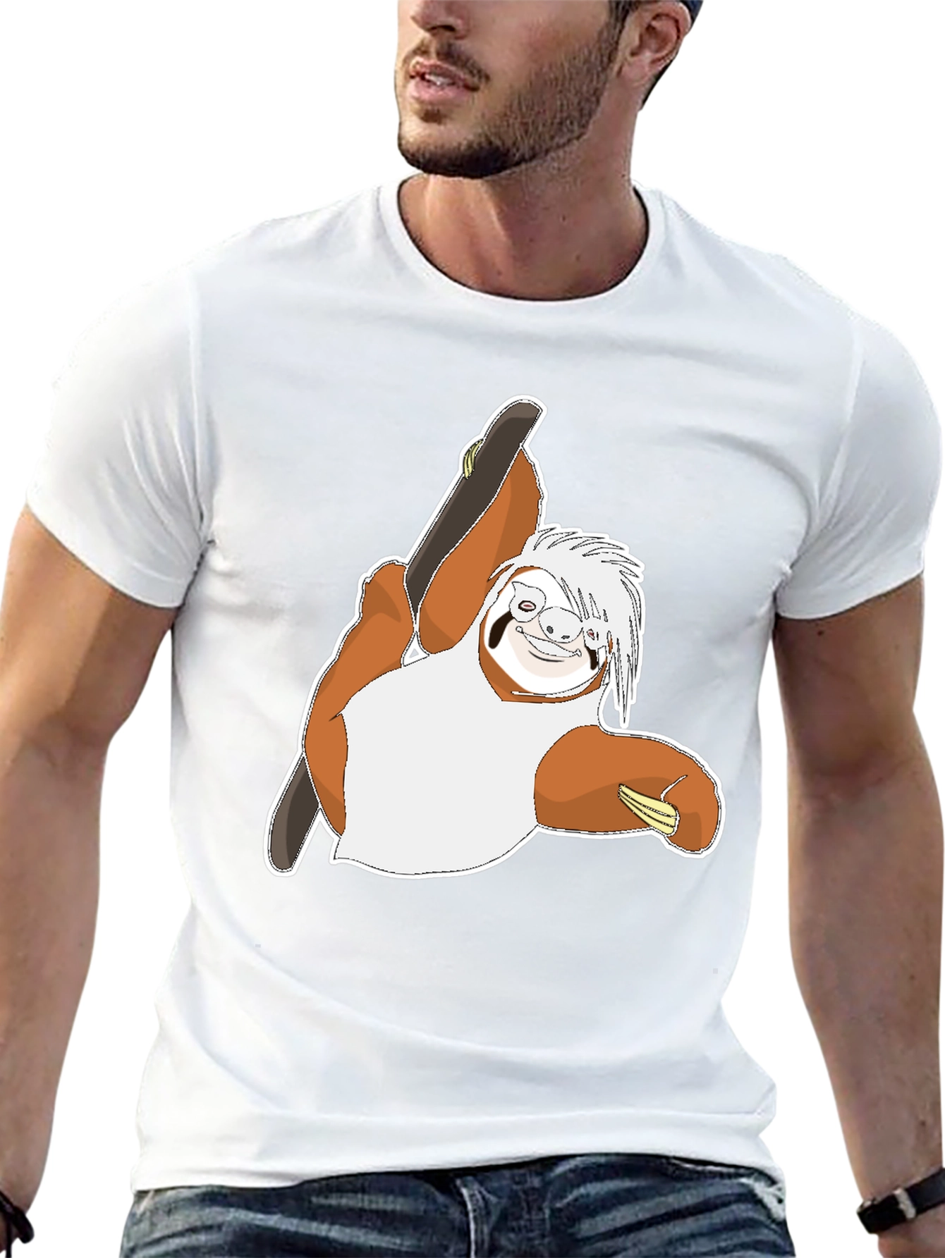 Sloth Skateboarder Graphic T-Shirt