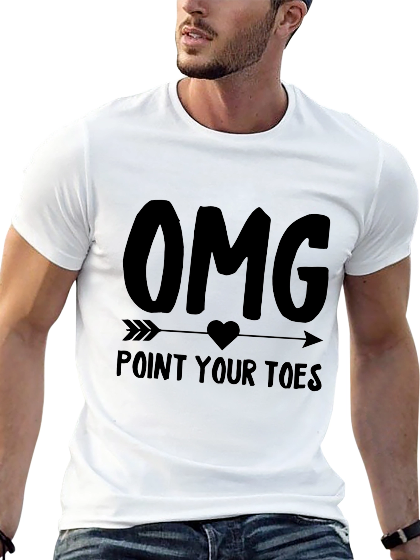 OMG Point Your Toes Black Graphic Tee