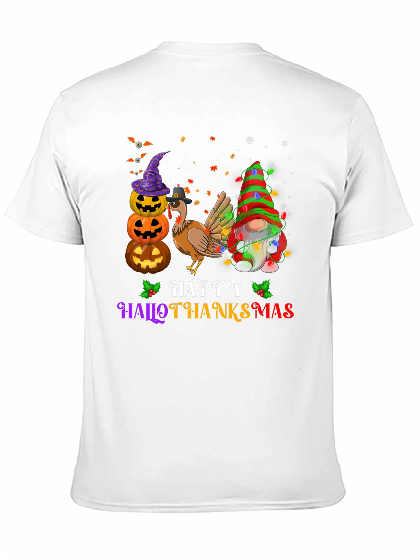 HalloThanksMas Festive Graphic T-Shirt