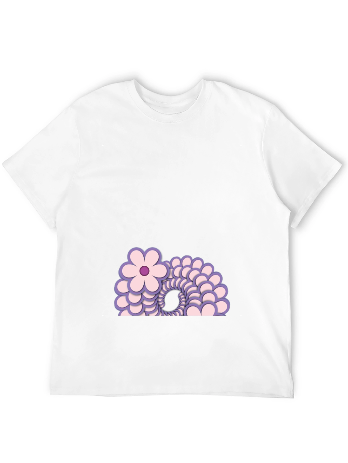 Floral Illusion Black T-Shirt