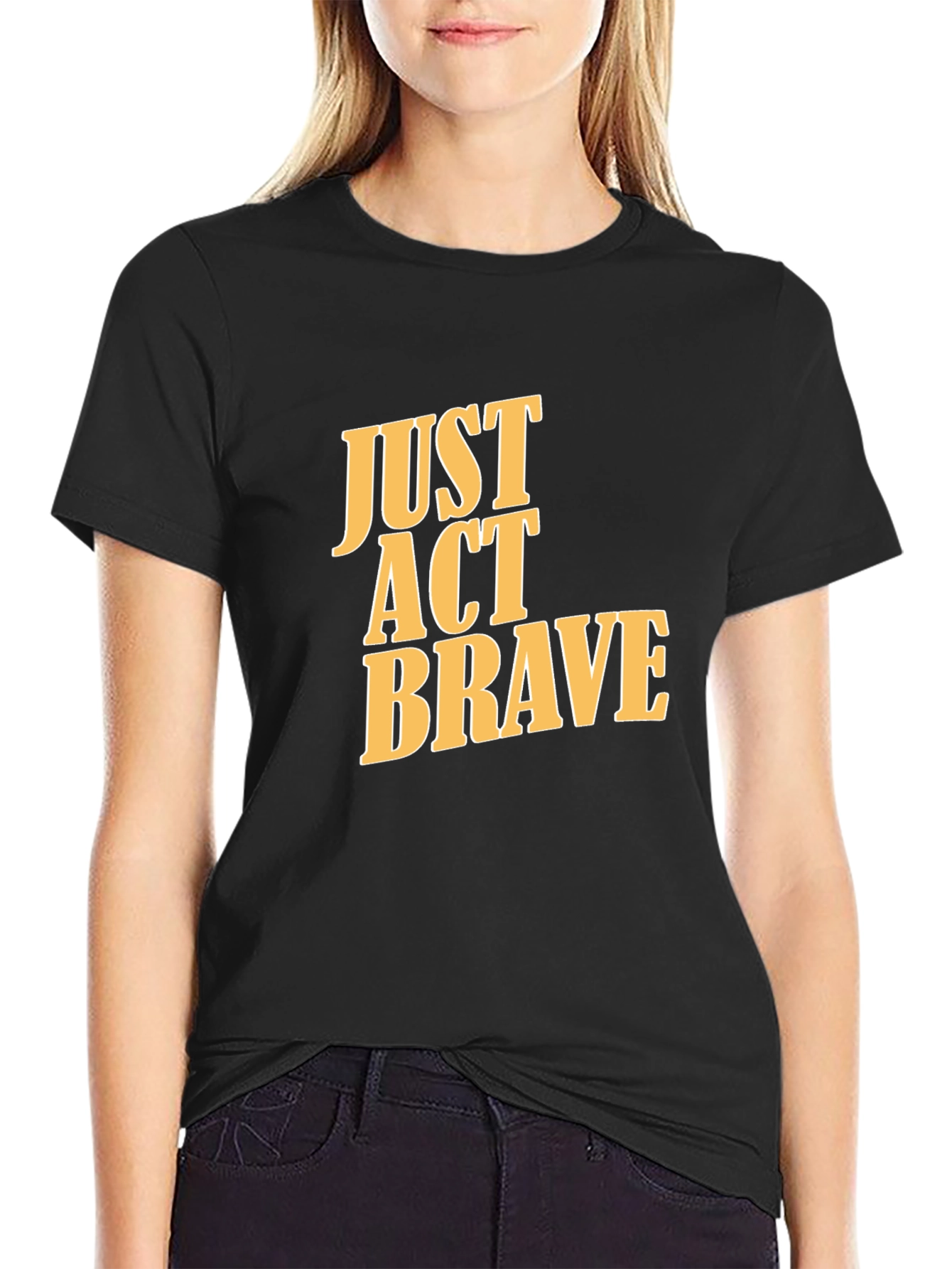 Just Act Brave Graphic Tee - Mens Black T-Shirt
