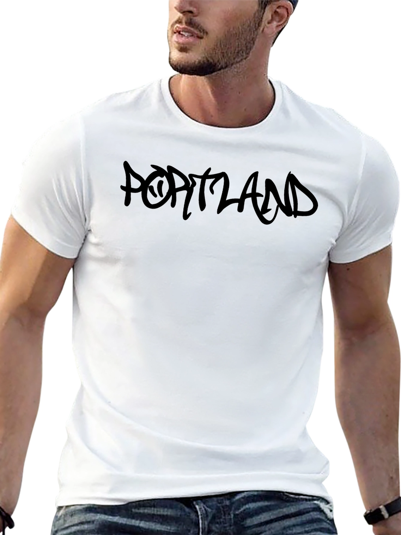 Black Portland Graphic Print T-Shirt