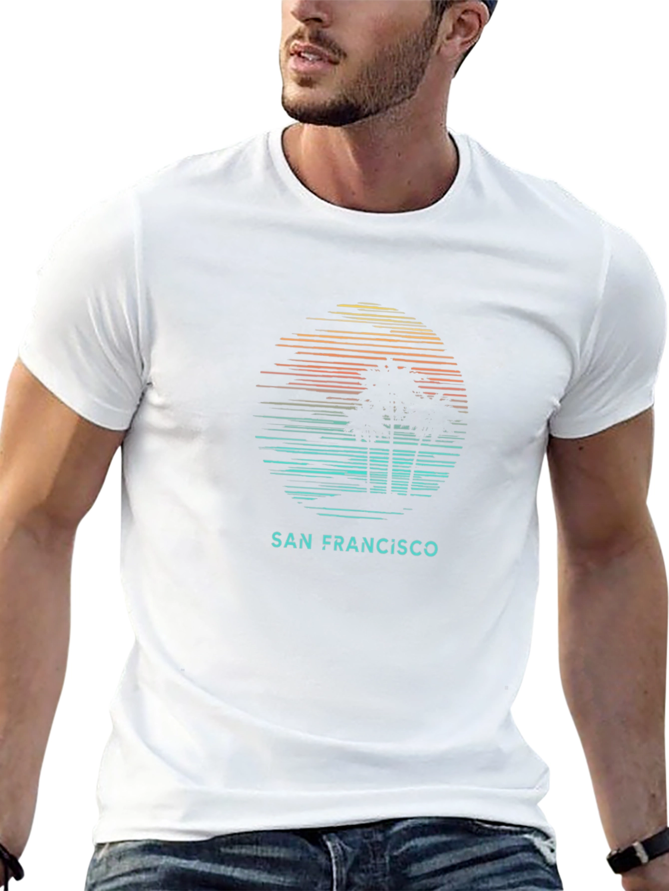 San Francisco Sunset Graphic Tee - Mens Black T-Shirt