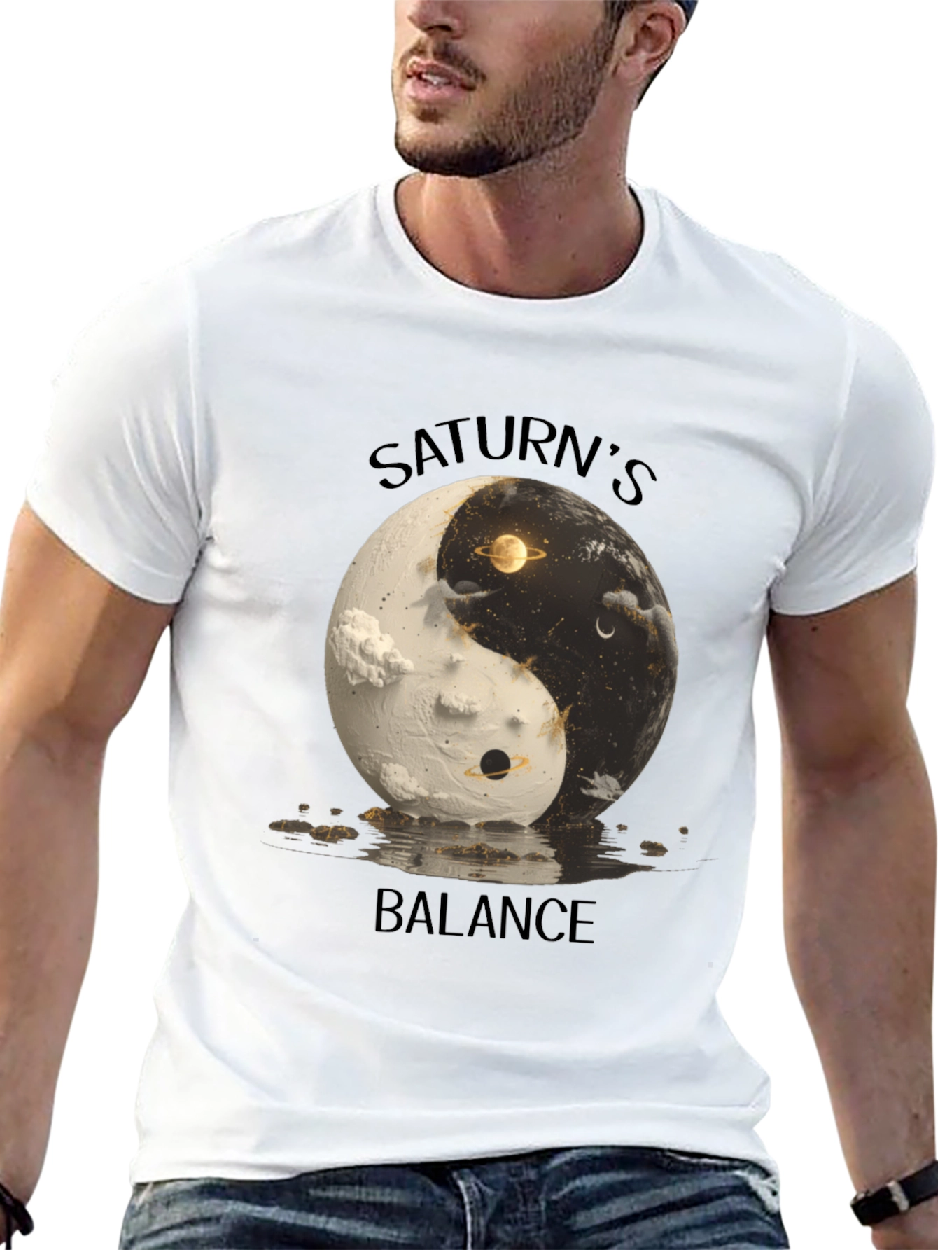 Saturns Balance Yin Yang Graphic Tee