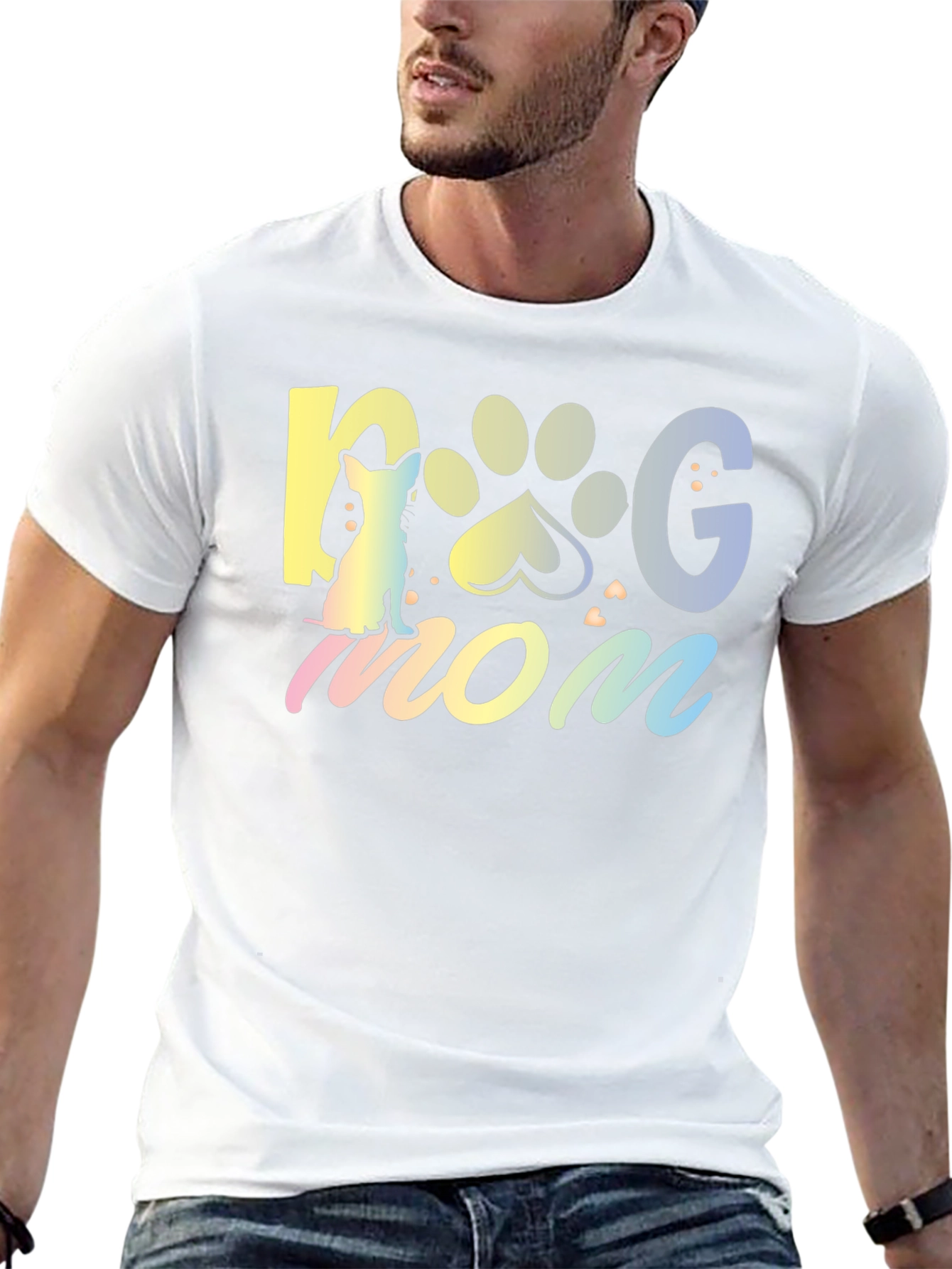 Dog Mom T-Shirt - Cute Pet Paw Design