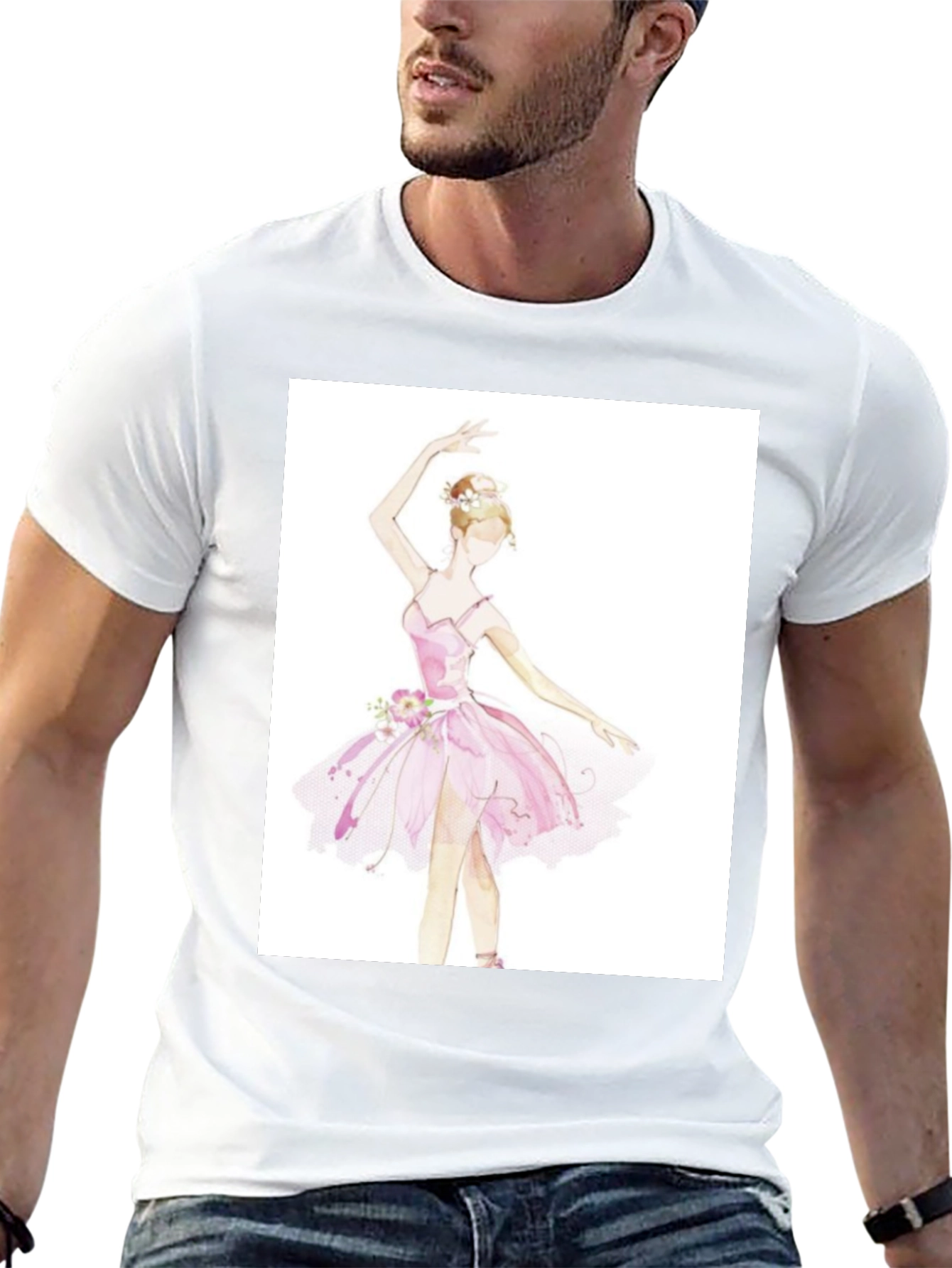 Ballerina Graphic Tee - Black Cotton T-Shirt