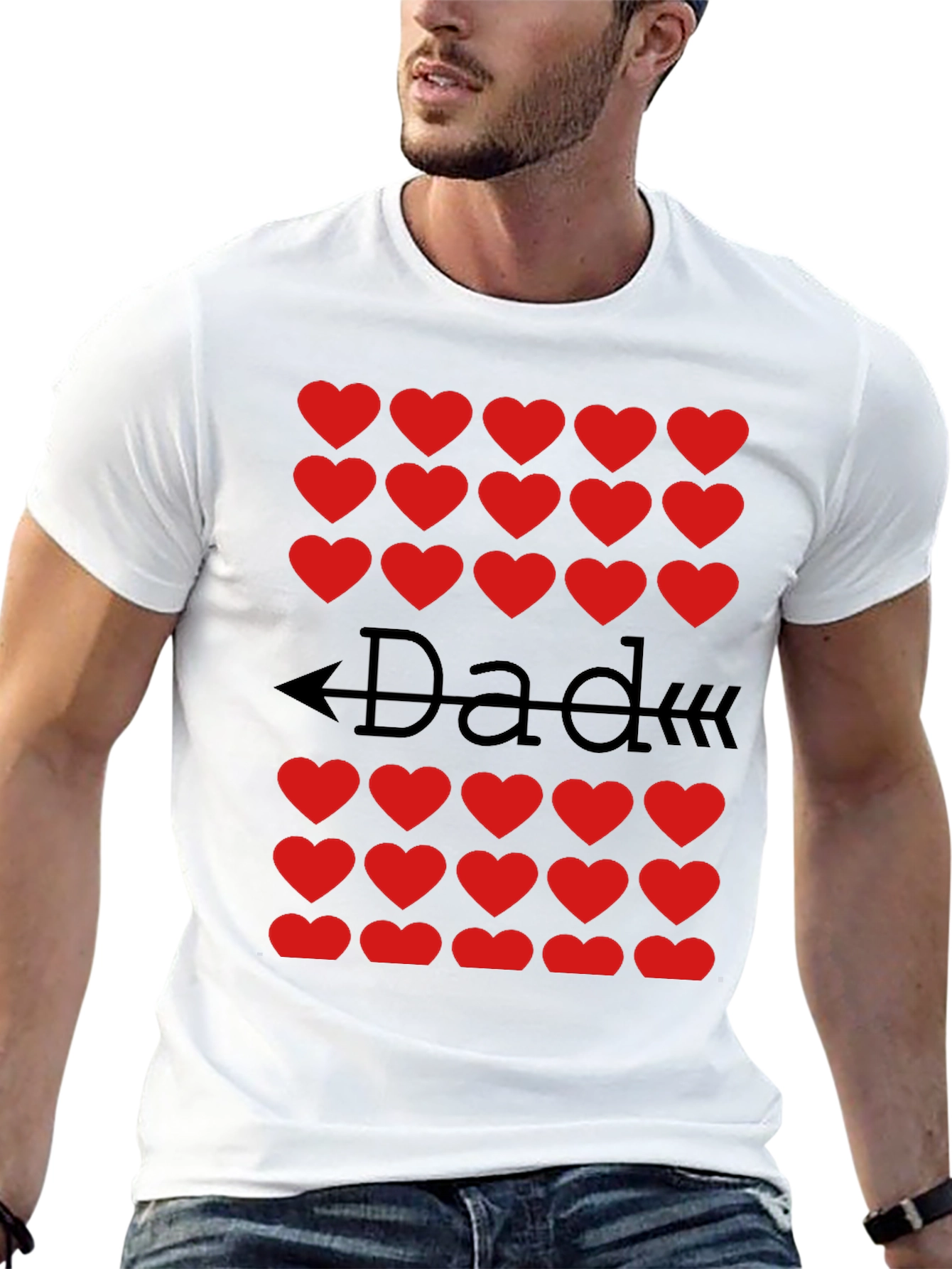 Dad Heart Arrow T-Shirt - Black Cotton Tee
