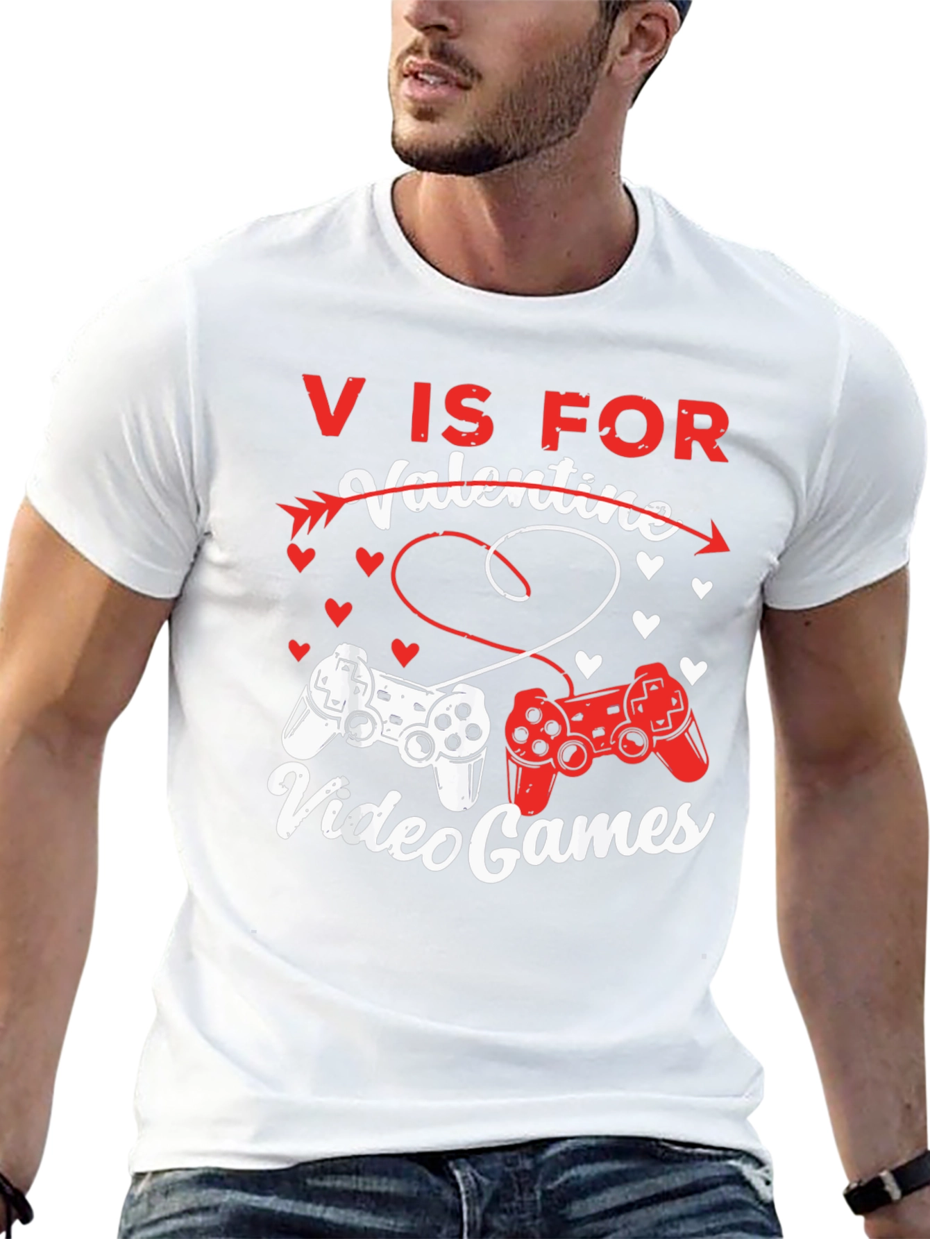 V is for Valentine Video Games T-Shirt