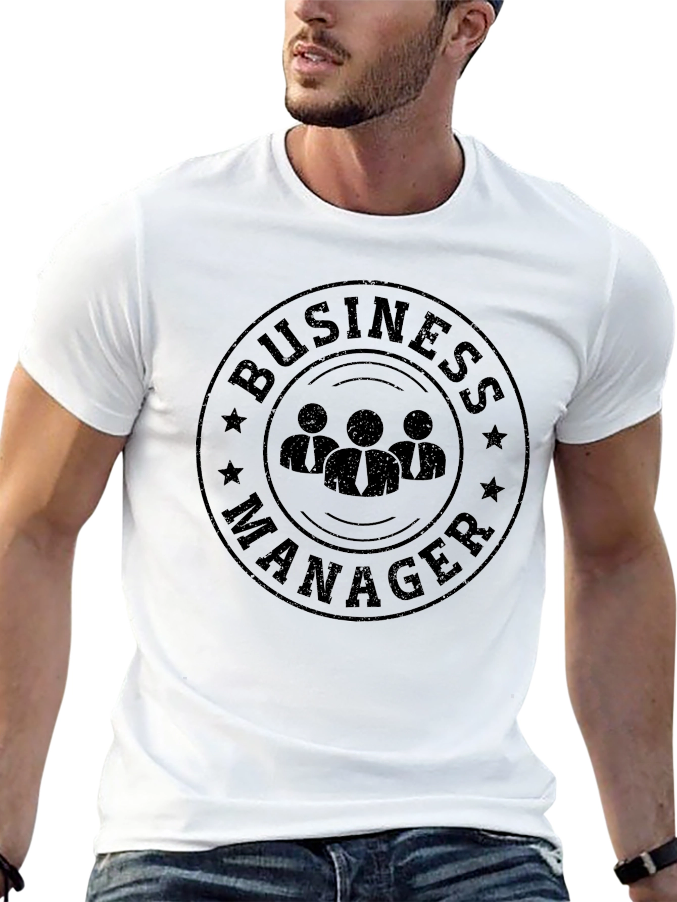 Business Manager Graphic T-Shirt - Black Crew Neck