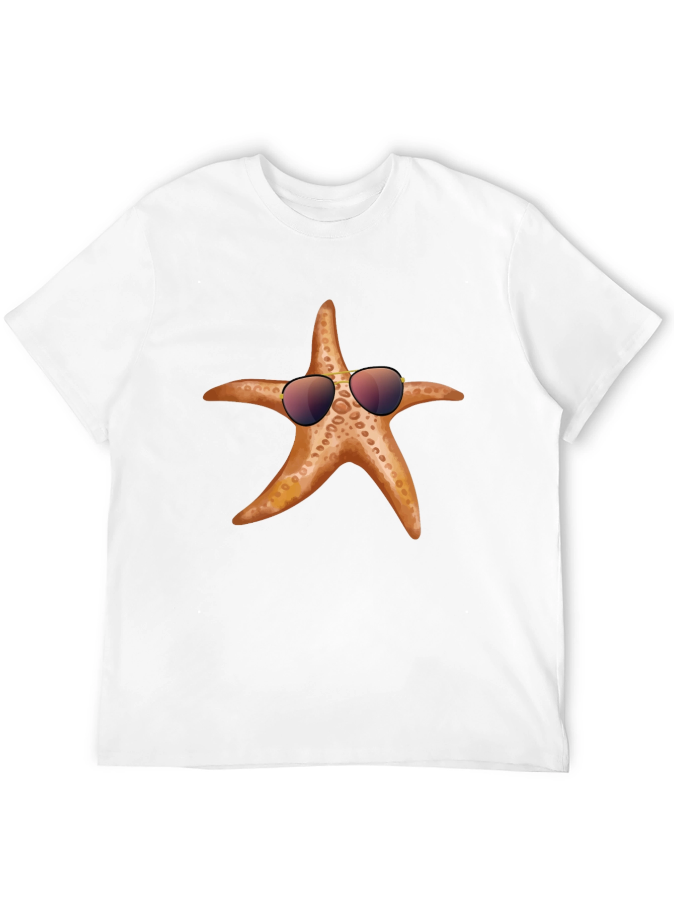 Cool Starfish Graphic Tee - Black Cotton T-Shirt