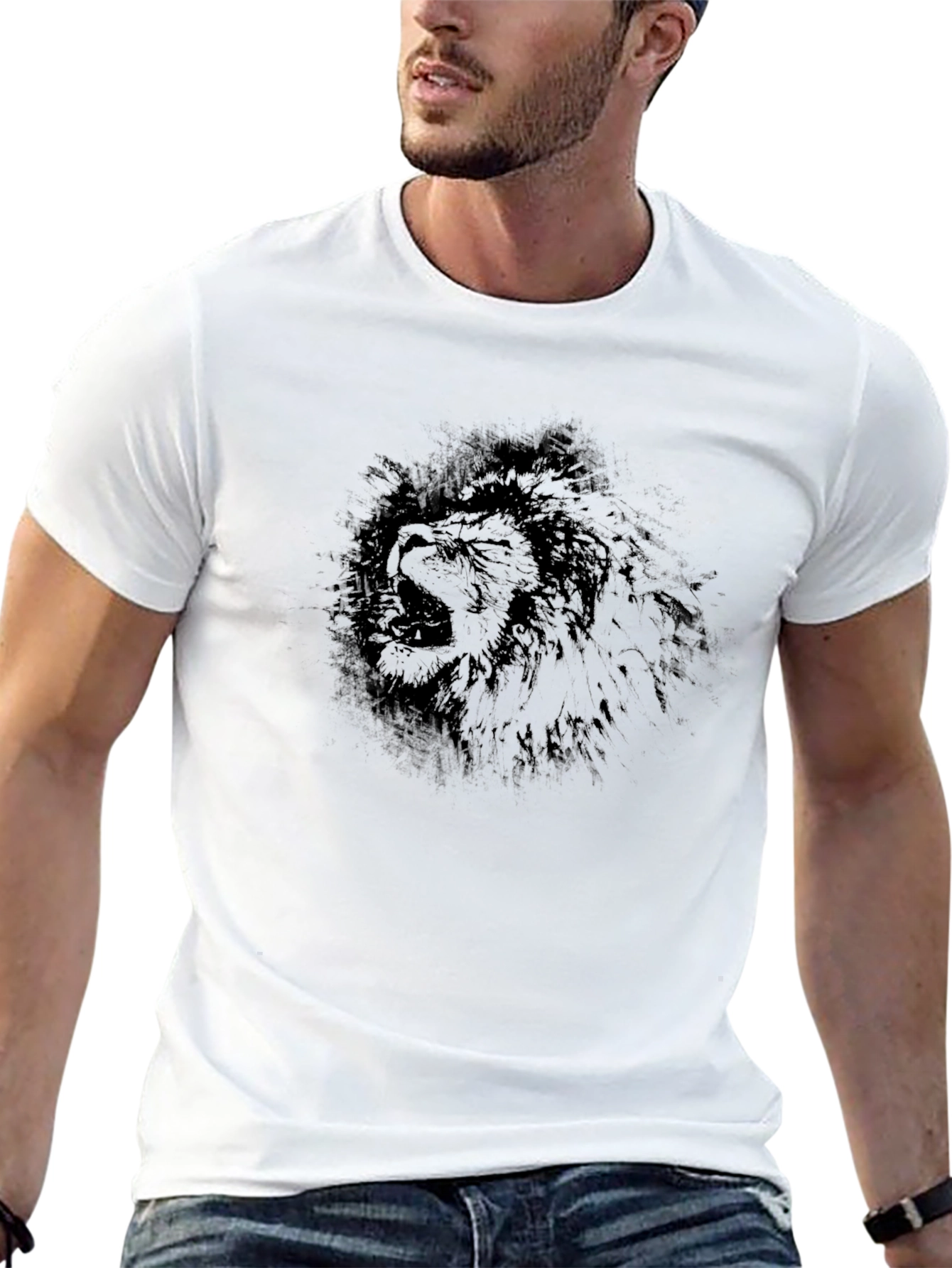 Lion Graphic Black T-Shirt