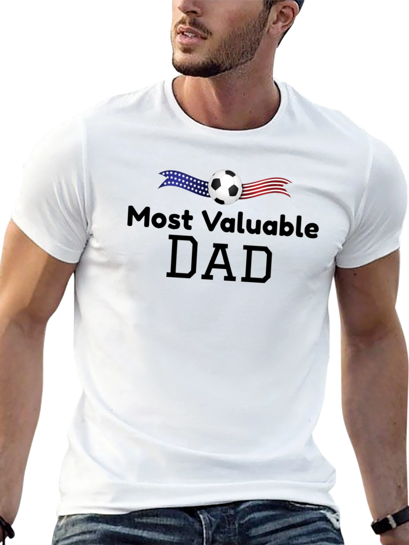 Most Valuable Dad Soccer T-Shirt - Fathers Day Gift