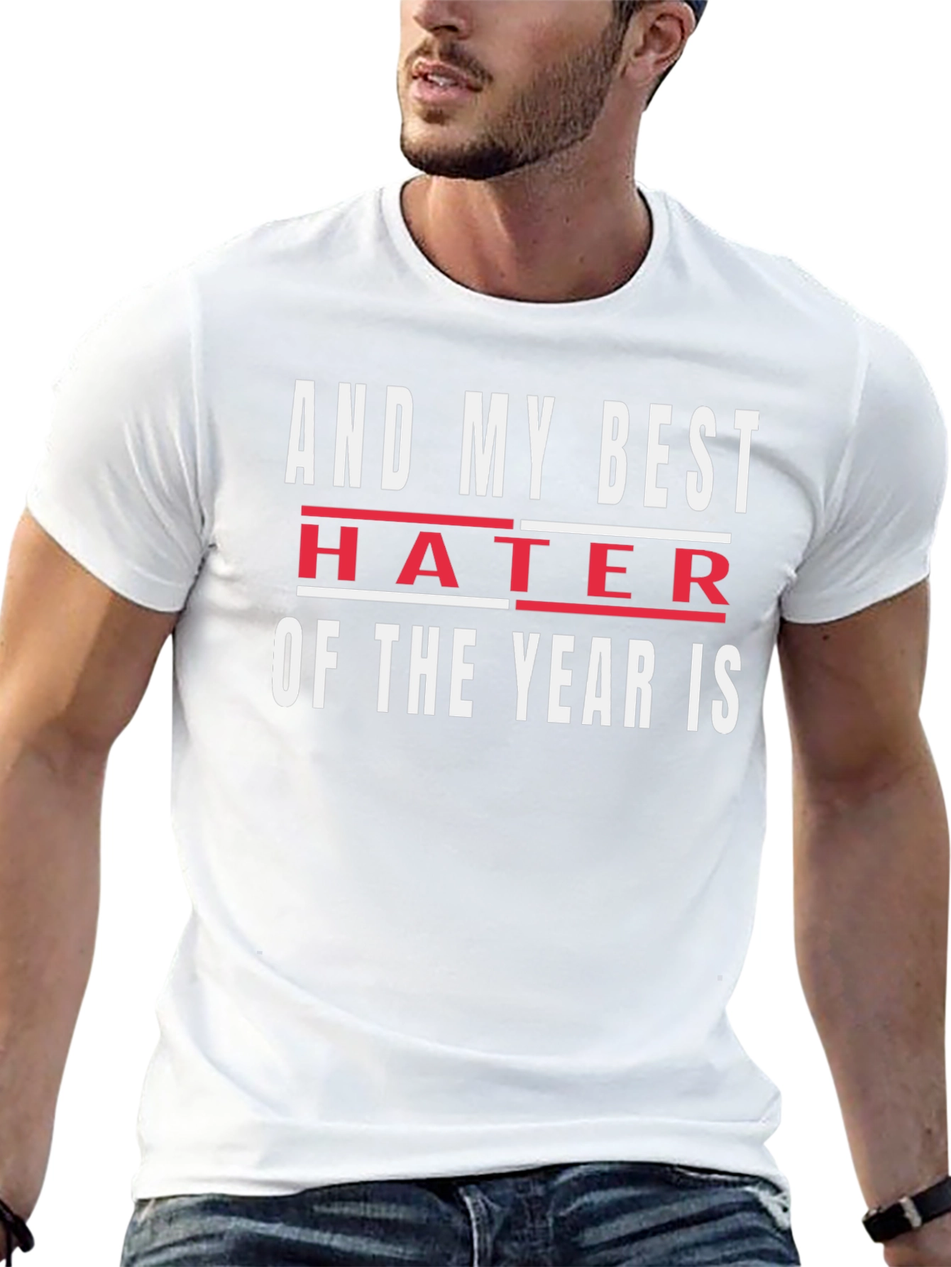 Funny Hater of the Year Black Graphic Tee