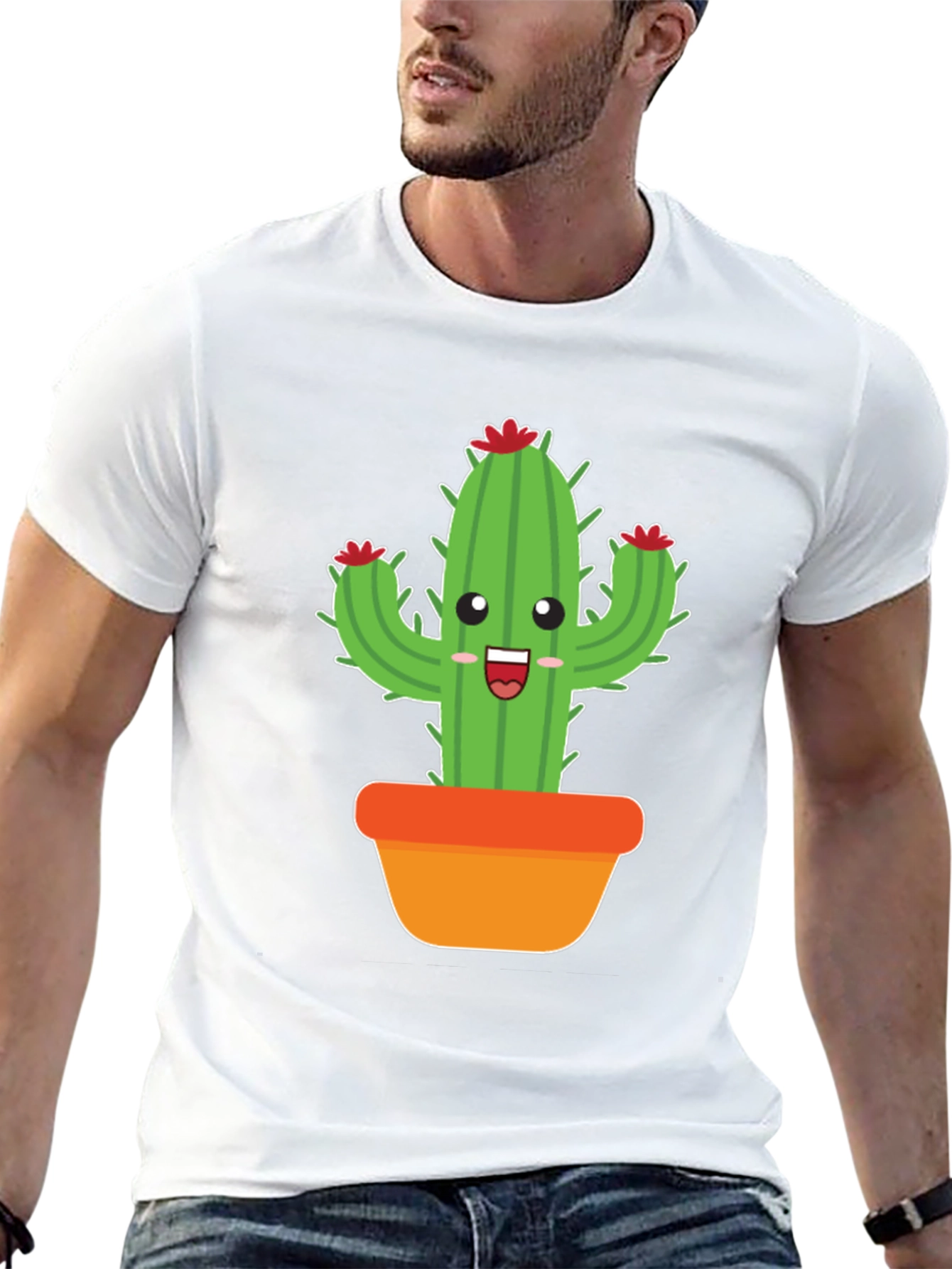 Cactus Graphic Tee - Trendy Plant Lover Shirt