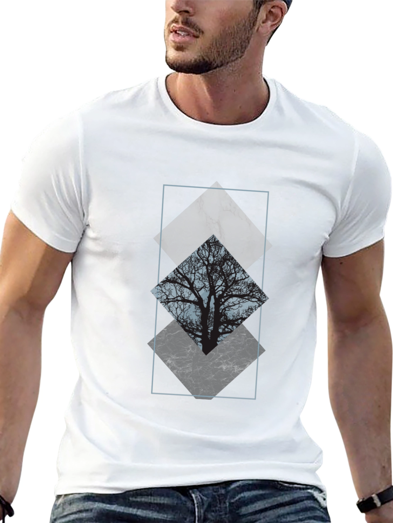Abstract Tree Graphic Tee - Black