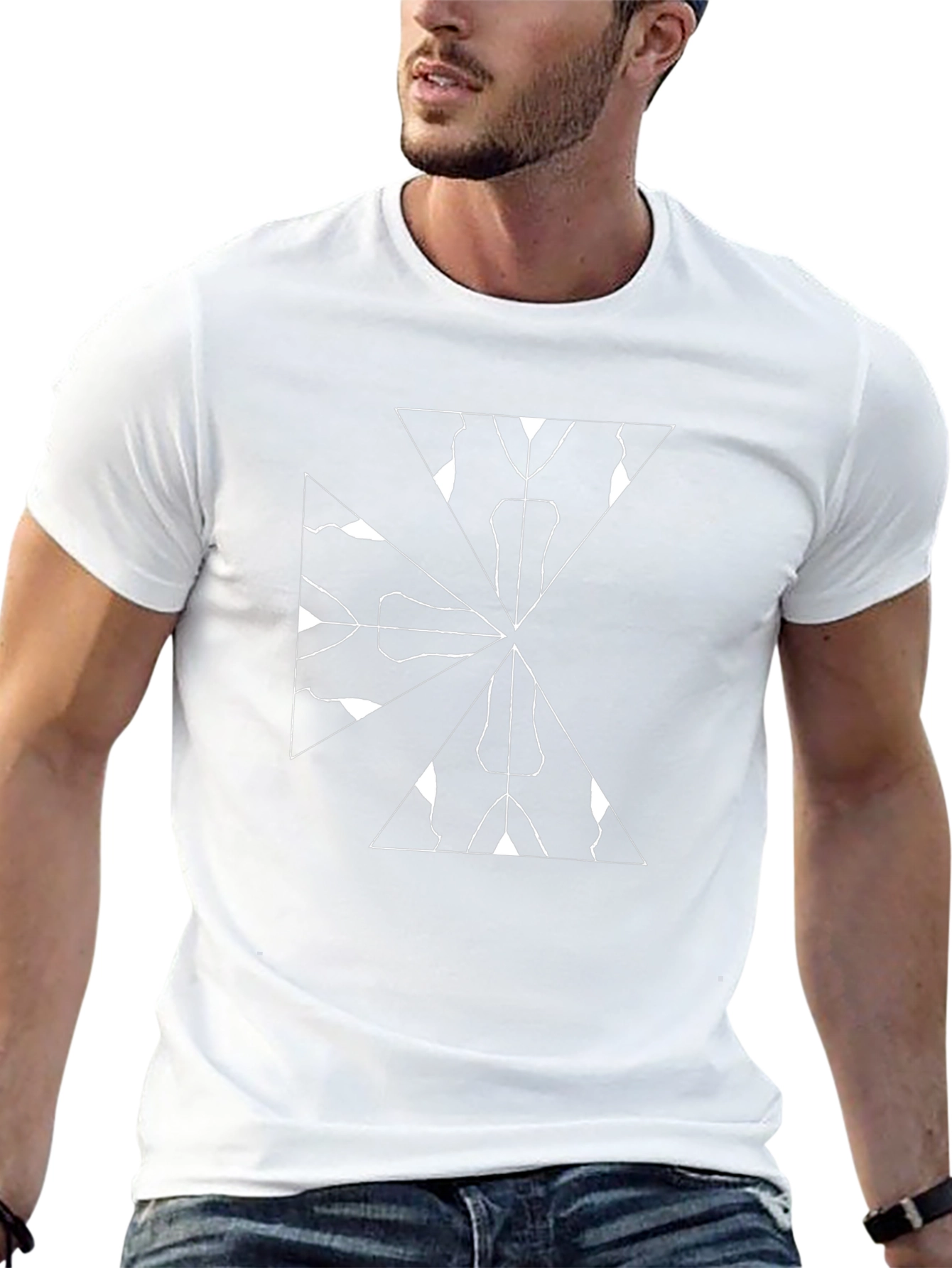 Abstract Geometric T-Shirt - Stylish Black Tee