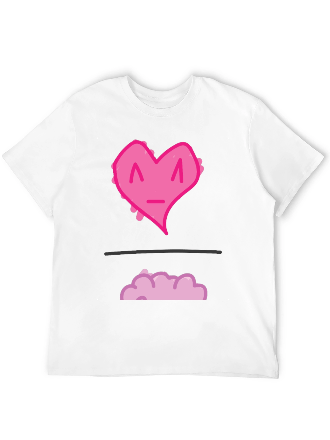 Funny Pink Heart Graphic T-Shirt - Black Casual Tee