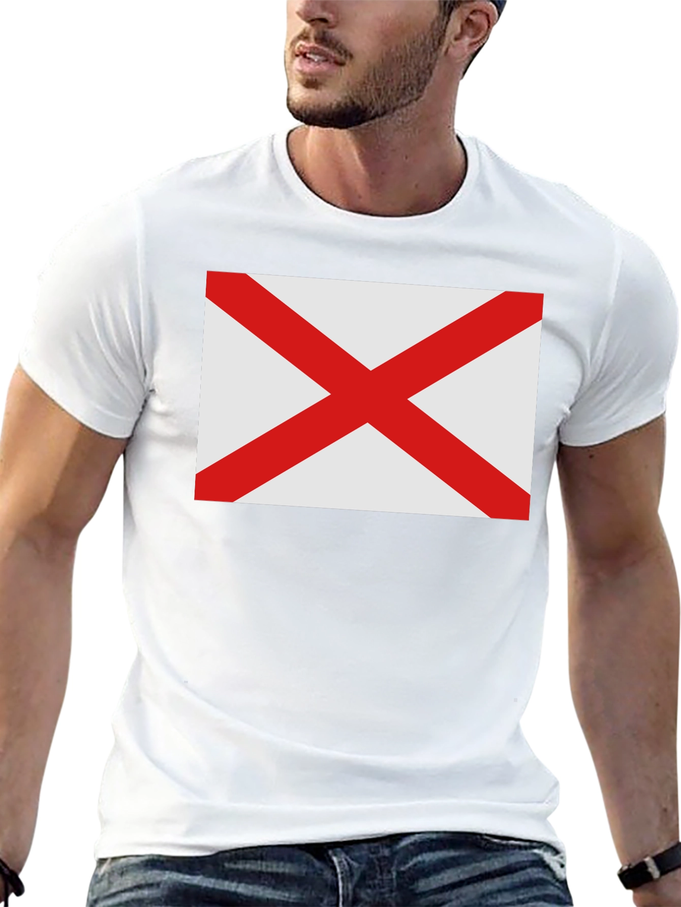 Alabama Flag Graphic T-Shirt - Black Cotton Tee