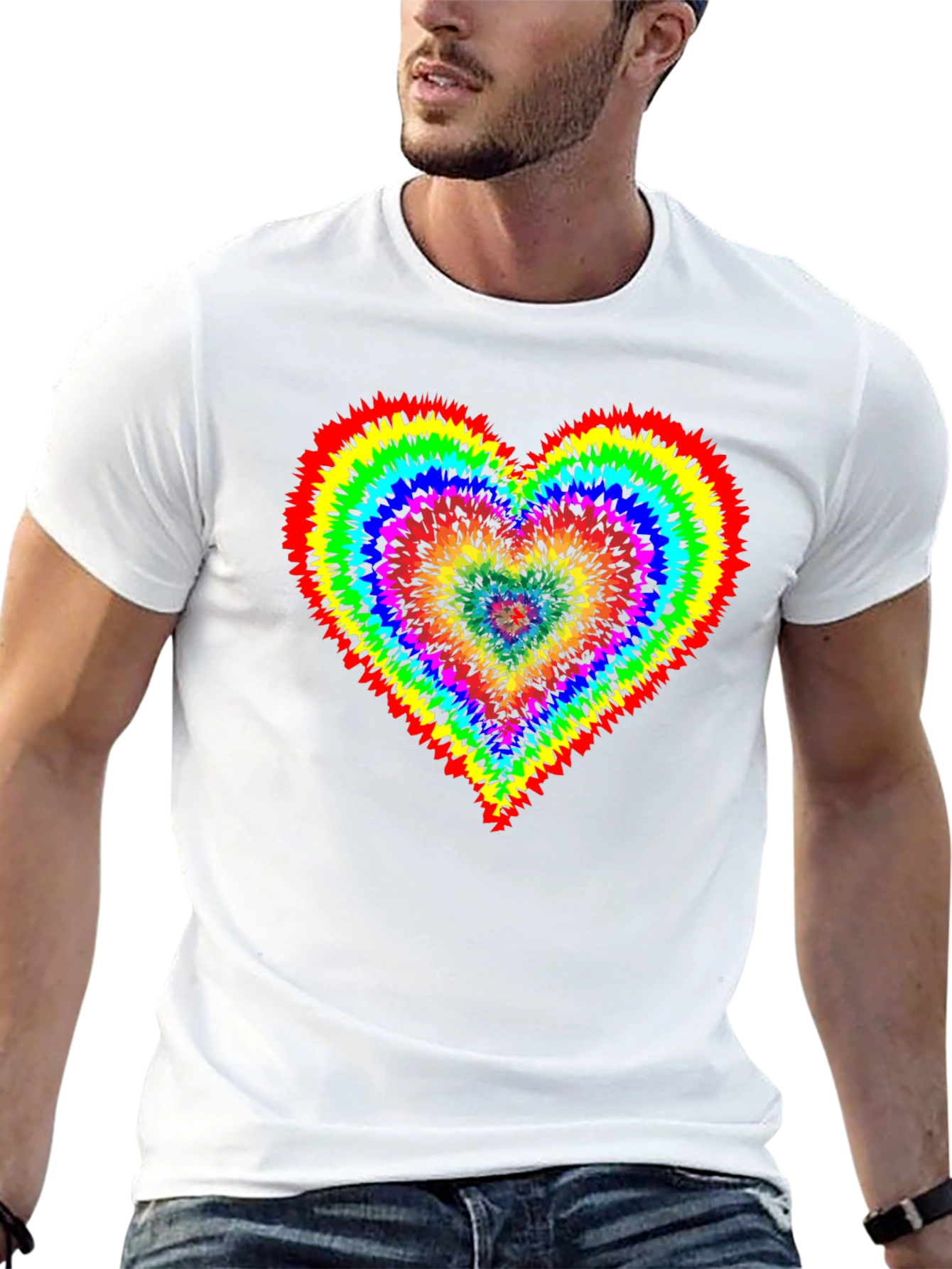Rainbow Tie-Dye Heart T-Shirt