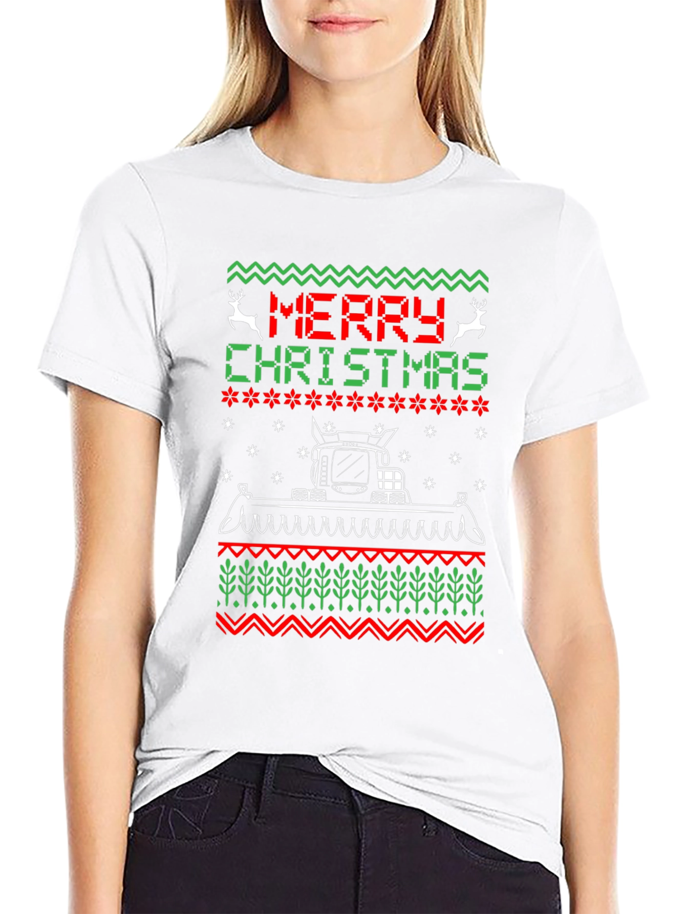 Festive Tractor Christmas T-Shirt