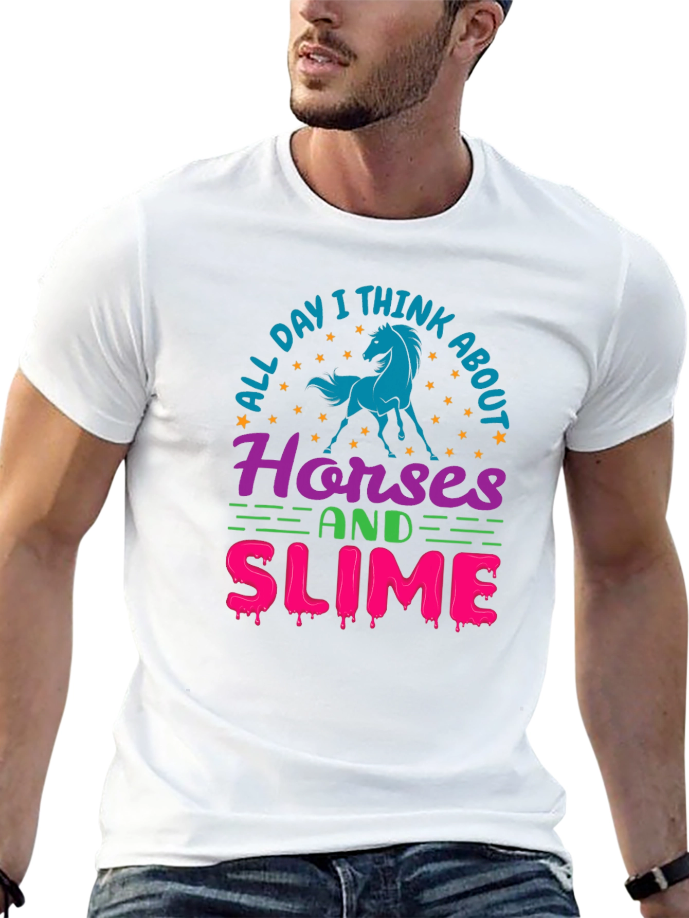 Horses and Slime Graphic T-Shirt