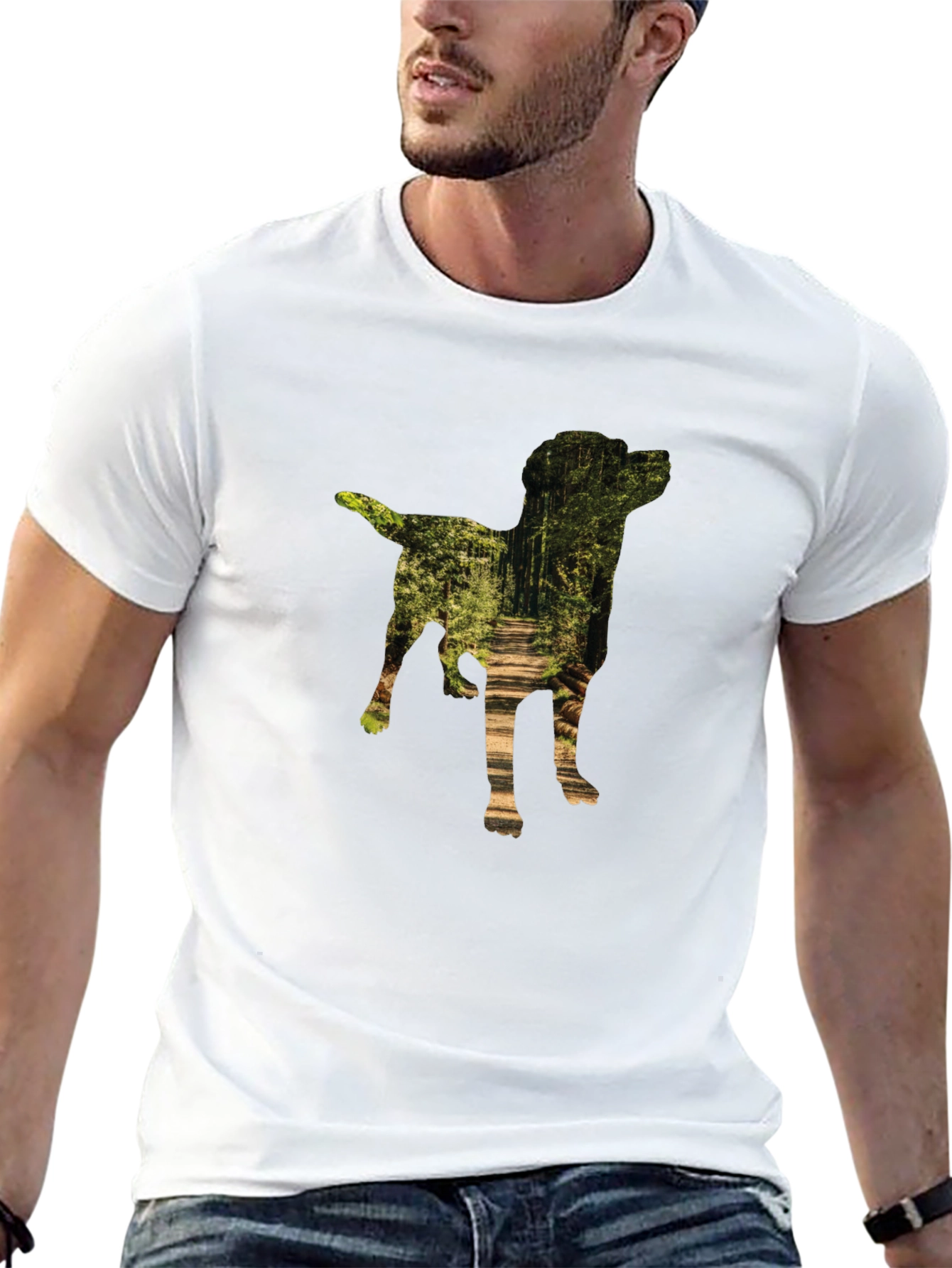 Dog Silhouette Forest T-Shirt
