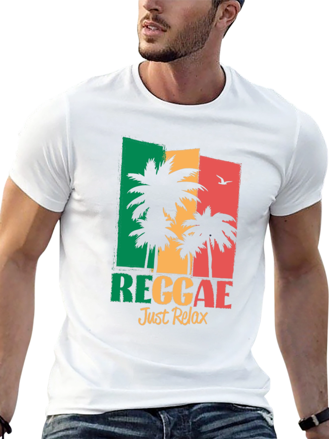 Reggae Just Relax T-Shirt - Tropical Palm Tree Design