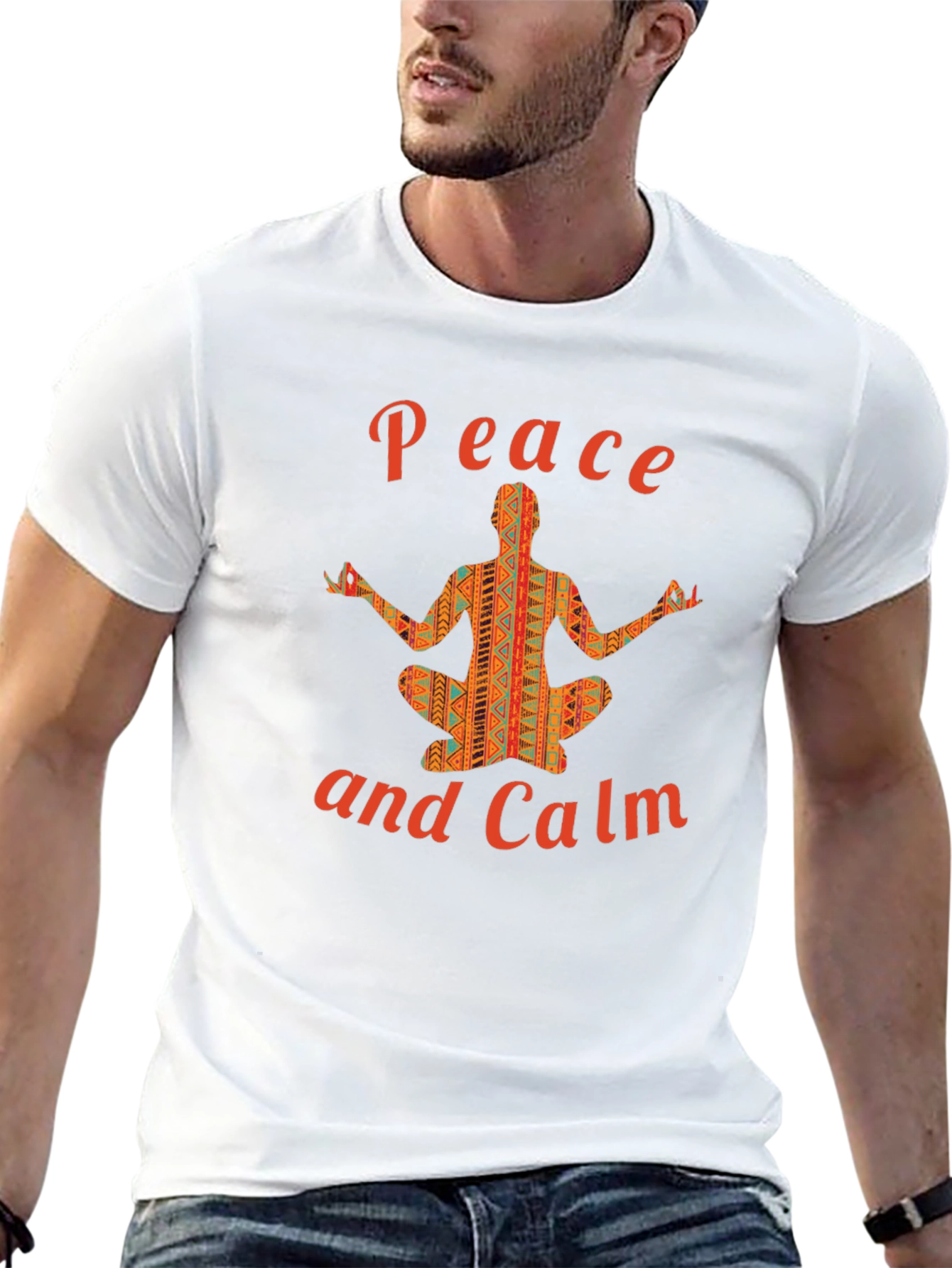 Peace and Calm Graphic T-Shirt Yoga Design