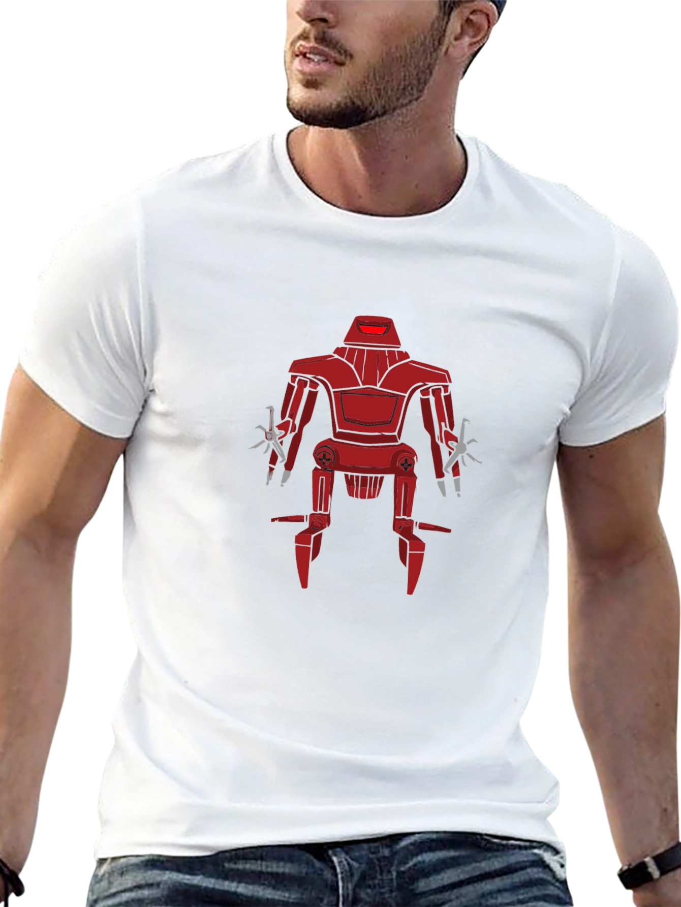 Retro Robot Graphic Black T-Shirt